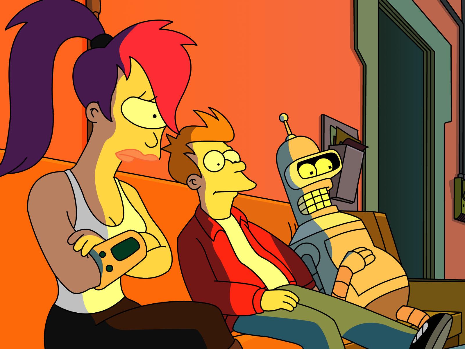 Download mobile wallpaper Futurama, Bender (Futurama), Fry (Futurama), Leela (Futurama), Tv Show for free.