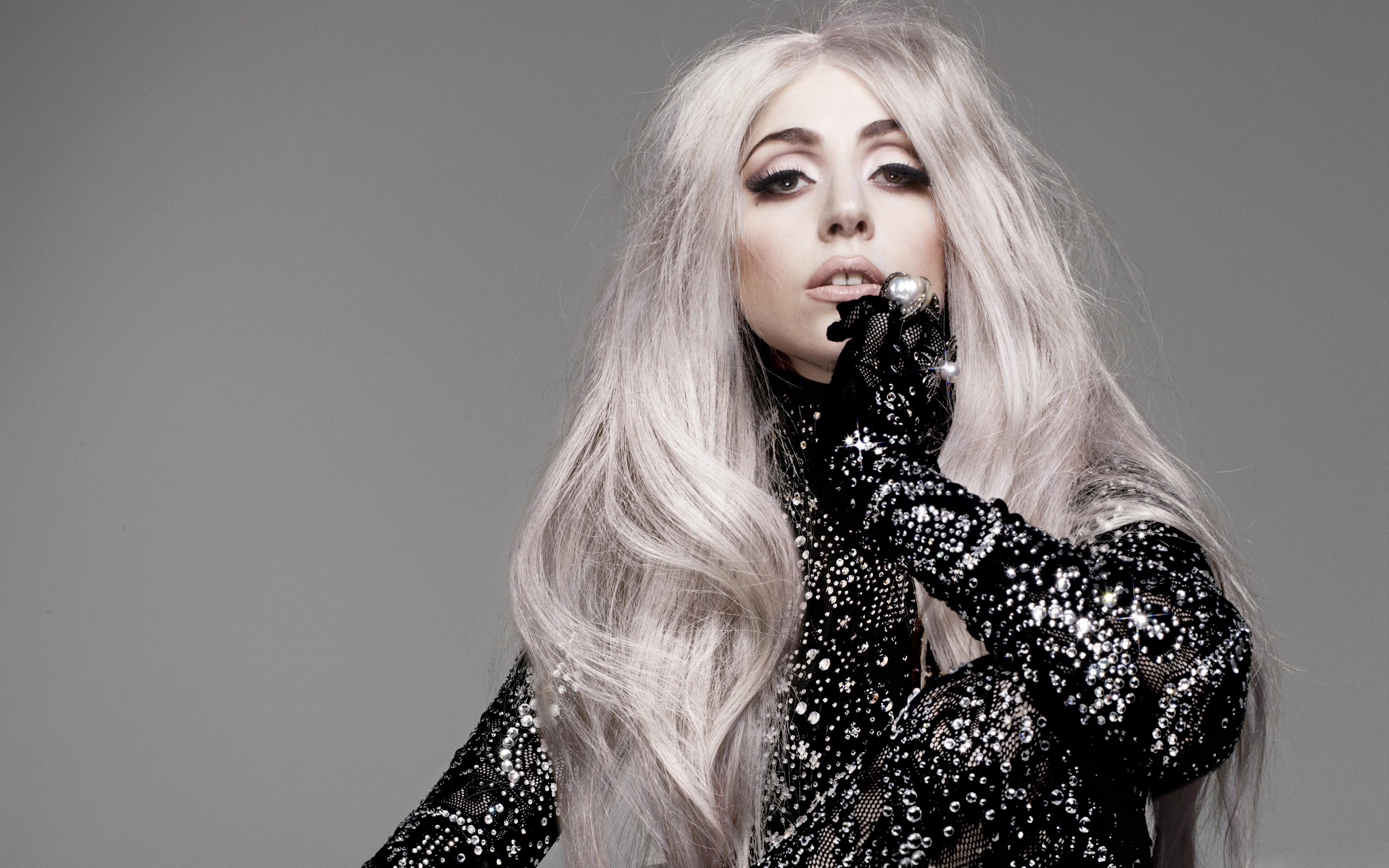 Download mobile wallpaper Music, Singer, American, Long Hair, Lady Gaga, White Hair for free.