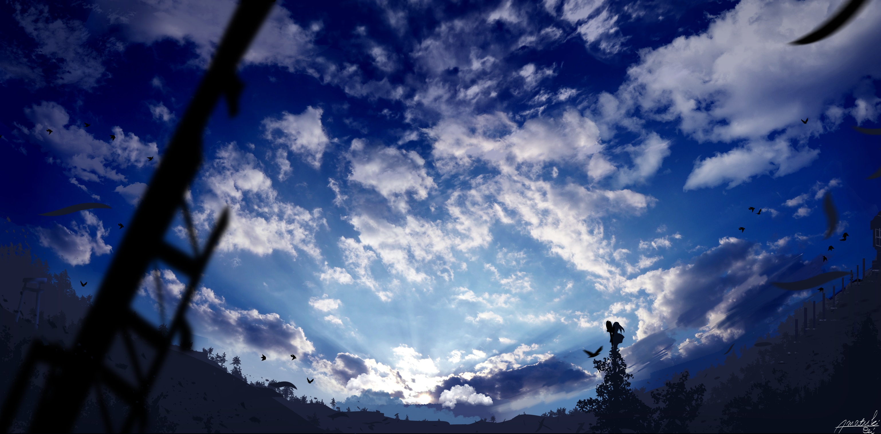 Free download wallpaper Anime, Sky on your PC desktop