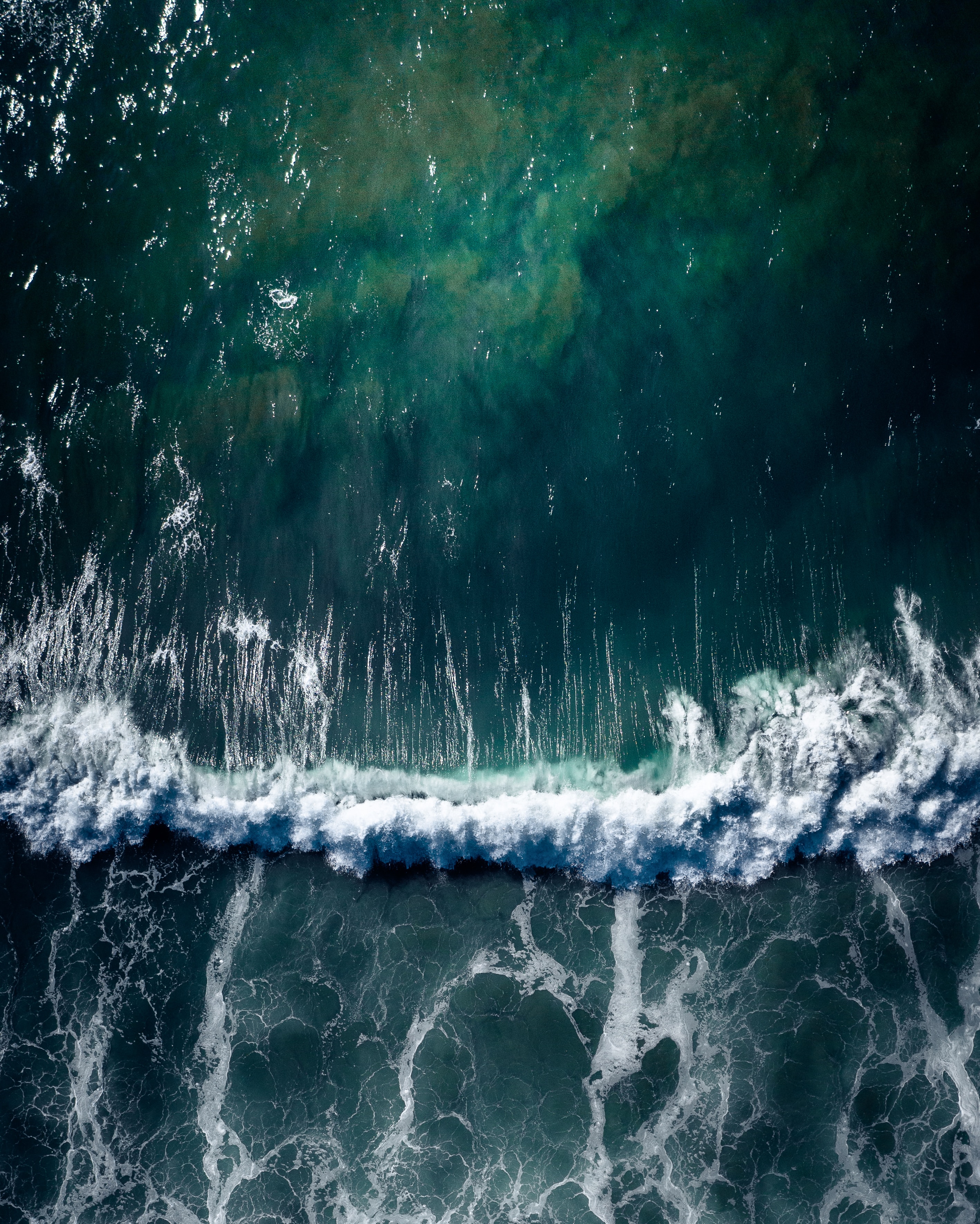Download mobile wallpaper Surf, View From Above, Nature, Water, Sea, Wave for free.