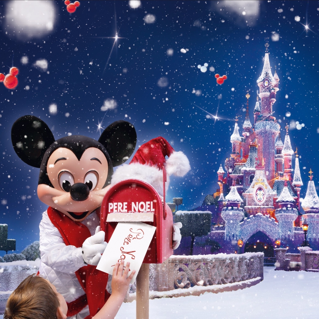 Laden Sie das Feiertage, Weihnachten, Disneyland, Mickey Maus-Bild kostenlos auf Ihren PC-Desktop herunter