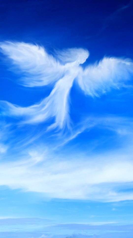 Descarga gratuita de fondo de pantalla para móvil de Fantasía, Cielo, Ángel, Nube.