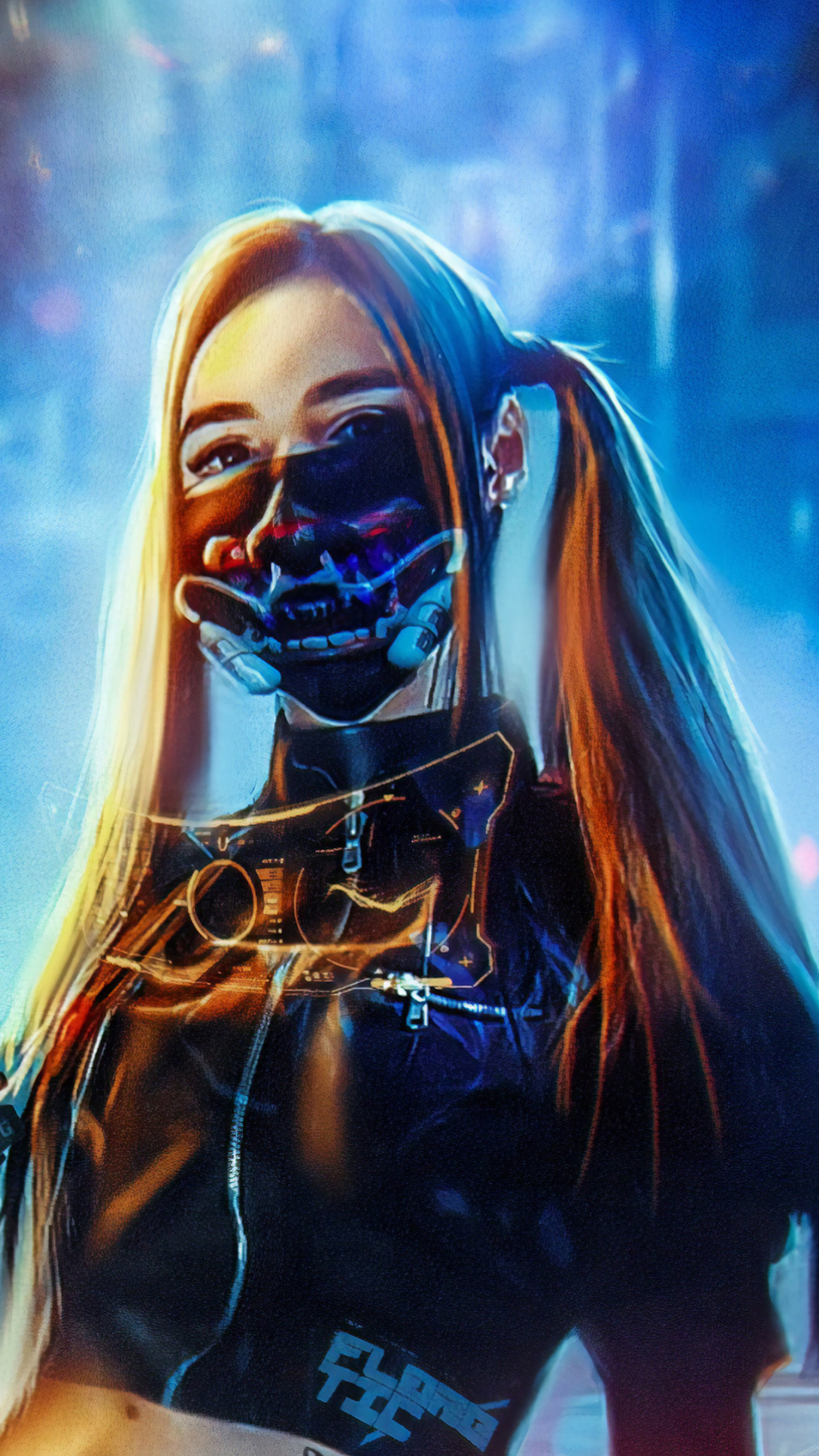 Download mobile wallpaper Cyberpunk, Sci Fi, Long Hair, Anarchy, Twintails for free.