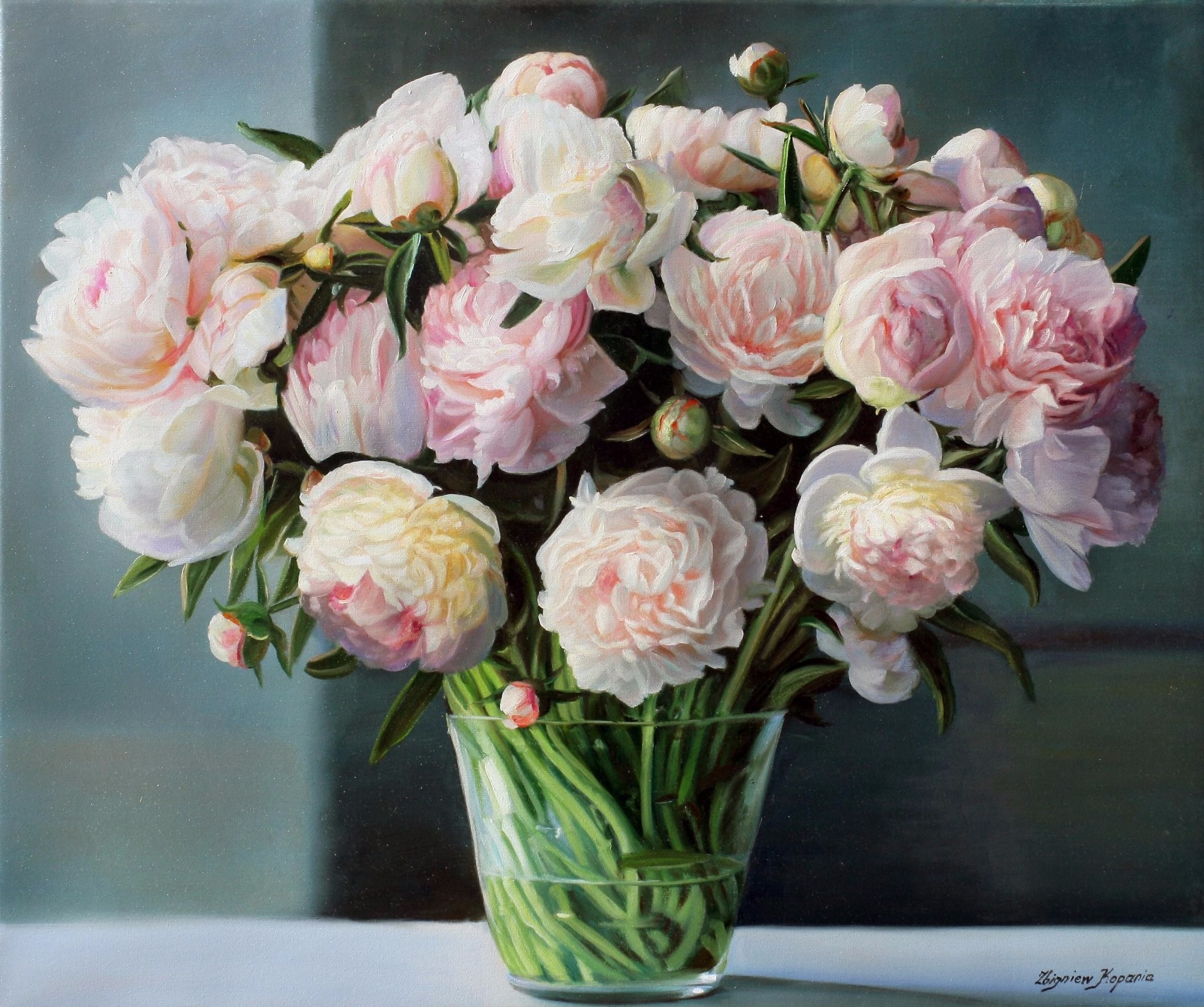 Téléchargez gratuitement l'image Rose, Fleur, Peinture, Vase, Artistique, Rose Rose sur le bureau de votre PC