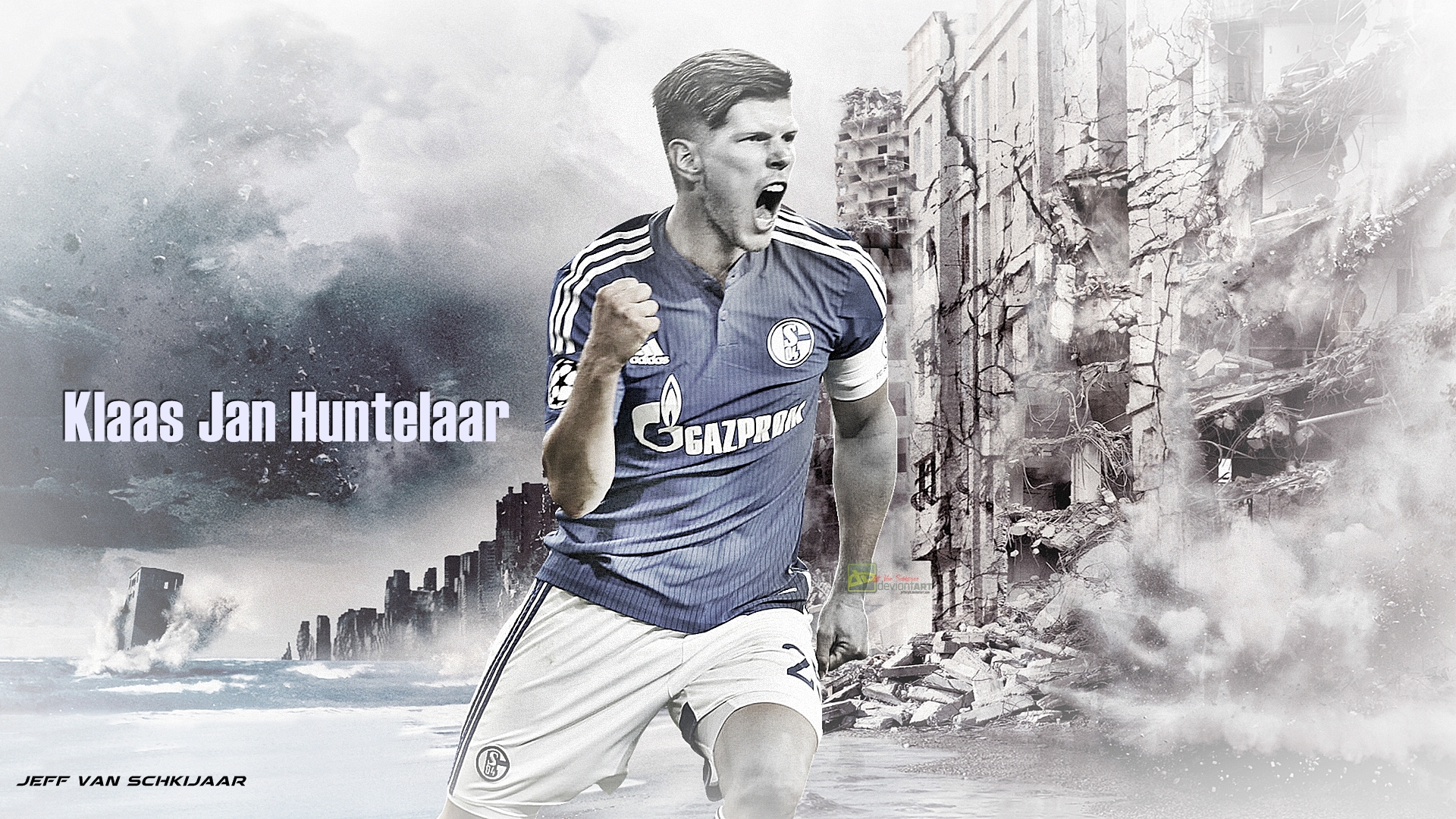 Download mobile wallpaper Sports, Soccer, Fc Schalke 04, Klaas Jan Huntelaar for free.