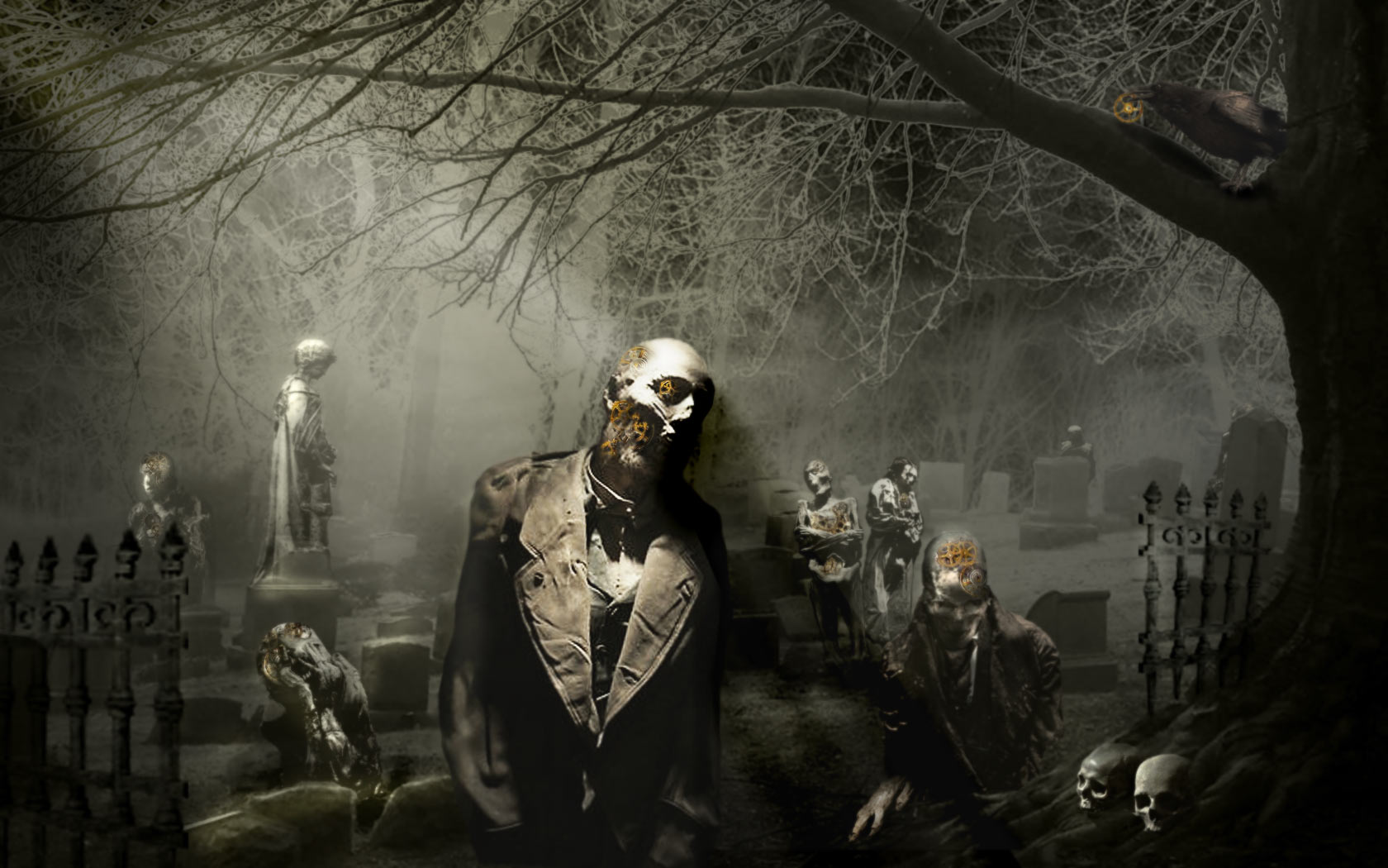 1078637 descargar imagen oscuro, zombi, cementerio: fondos de pantalla y protectores de pantalla gratis