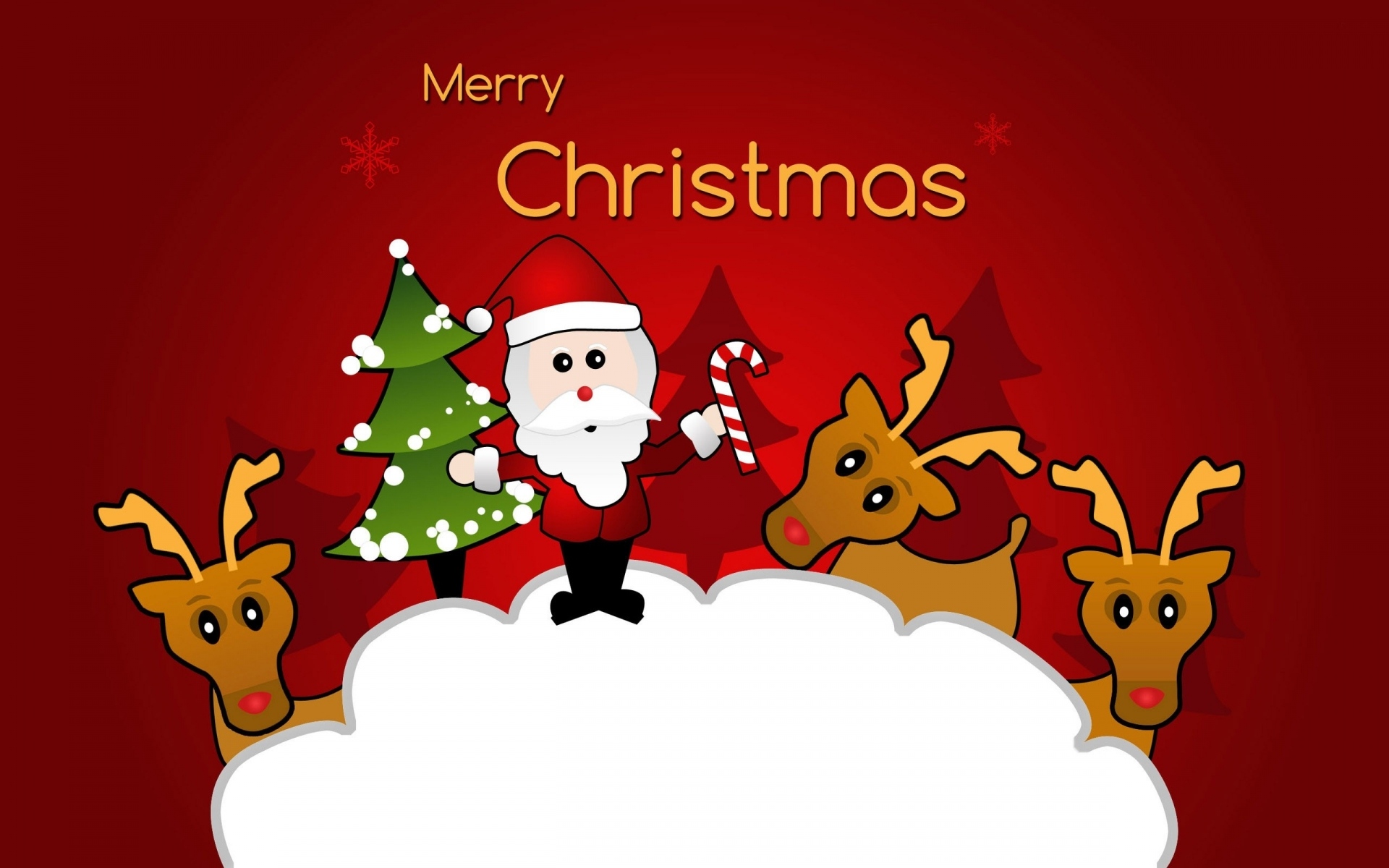 Скачать обои бесплатно Звезды, Красный, Дерево, Рождество, Санта Клаус, Праздничные, Северный Олень картинка на рабочий стол ПК