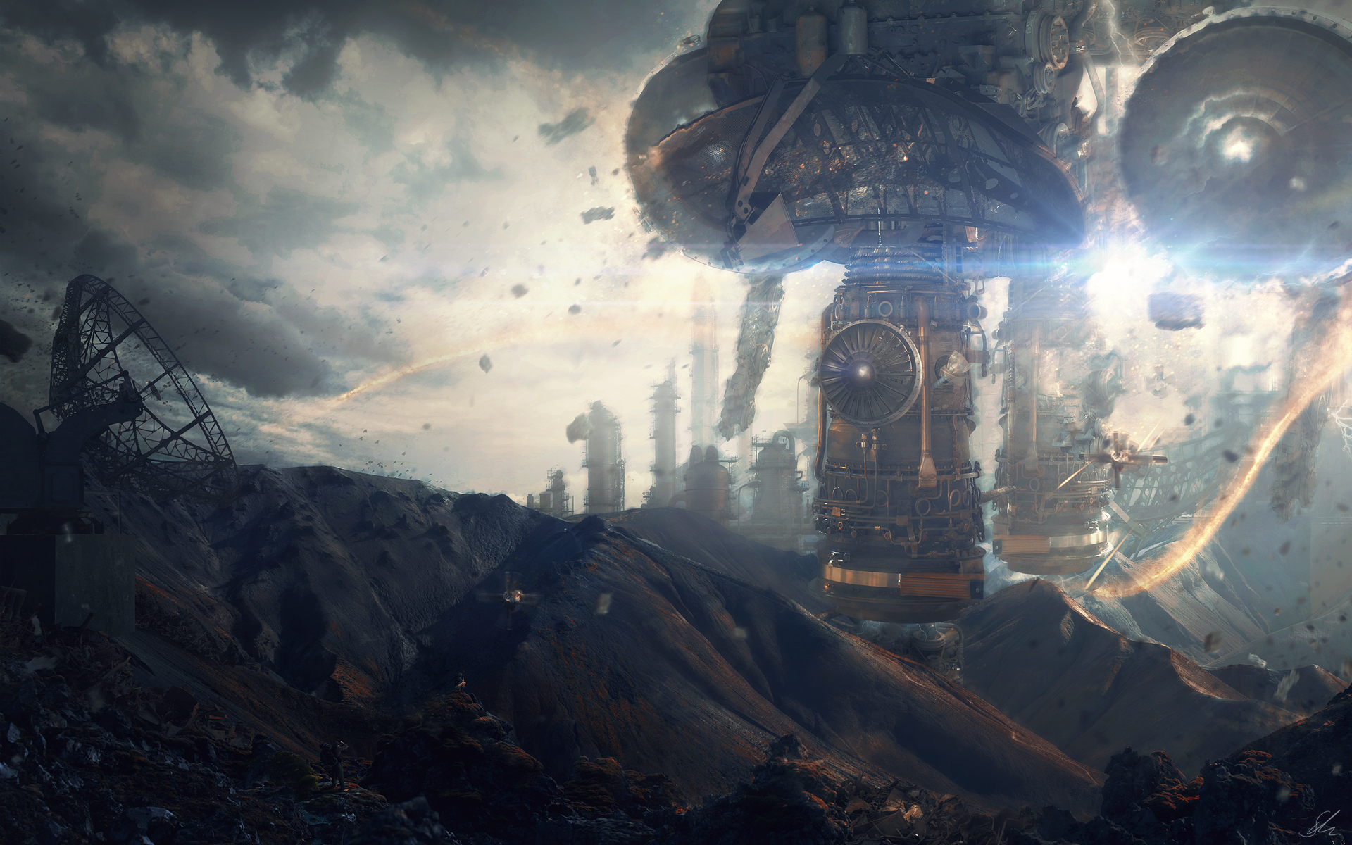 Handy-Wallpaper Landschaft, Science Fiction, Steampunk kostenlos herunterladen.