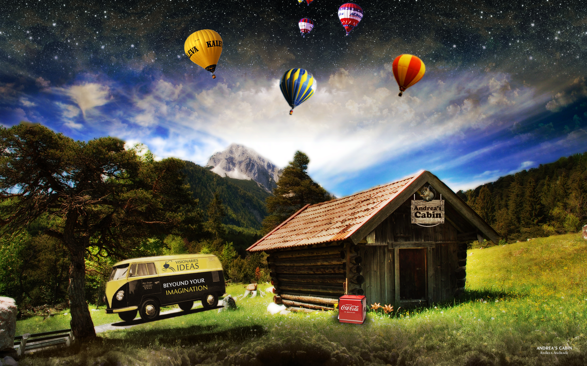 Free download wallpaper Landscape, Balloon, Artistic on your PC desktop