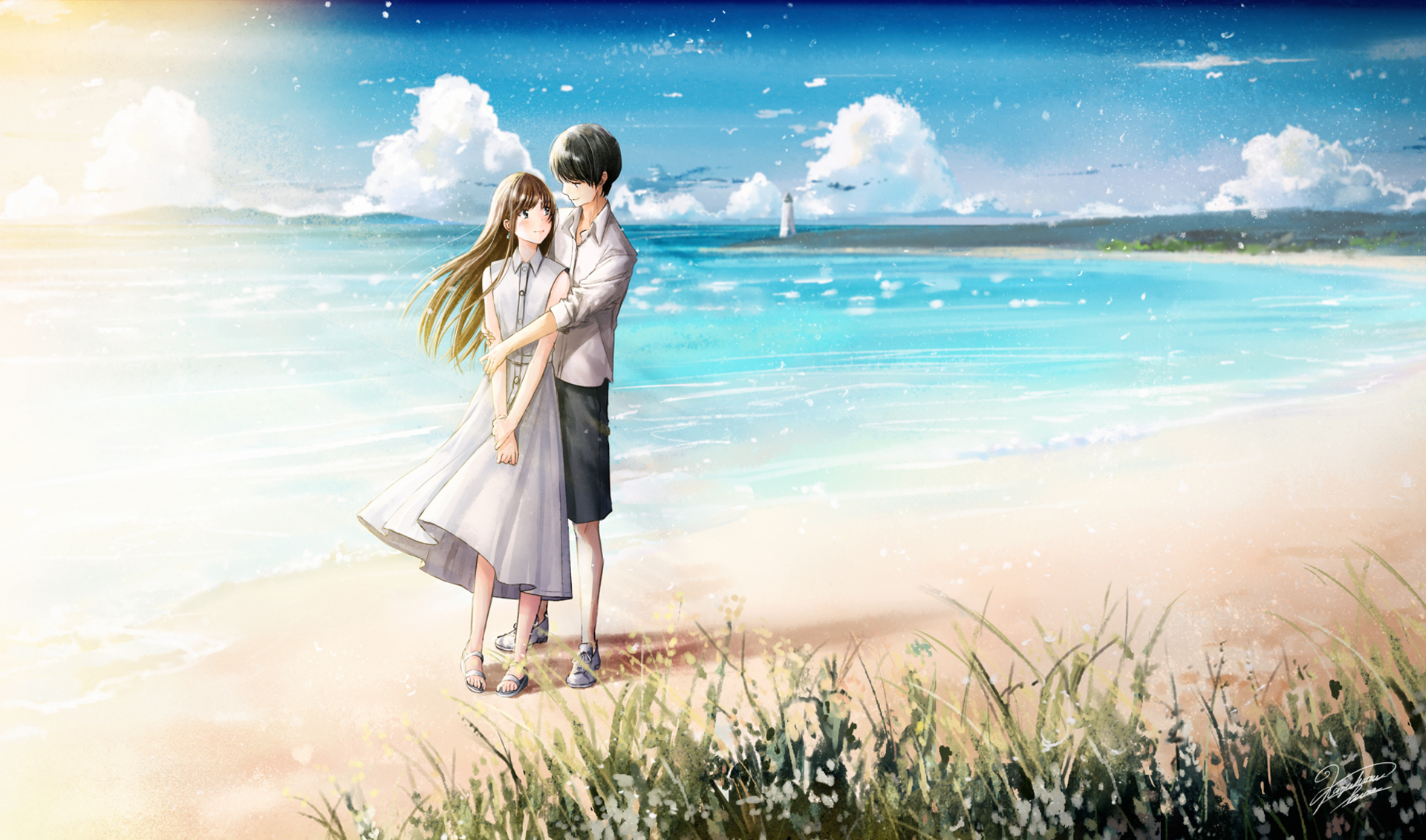Download mobile wallpaper Anime, Love, Couple for free.