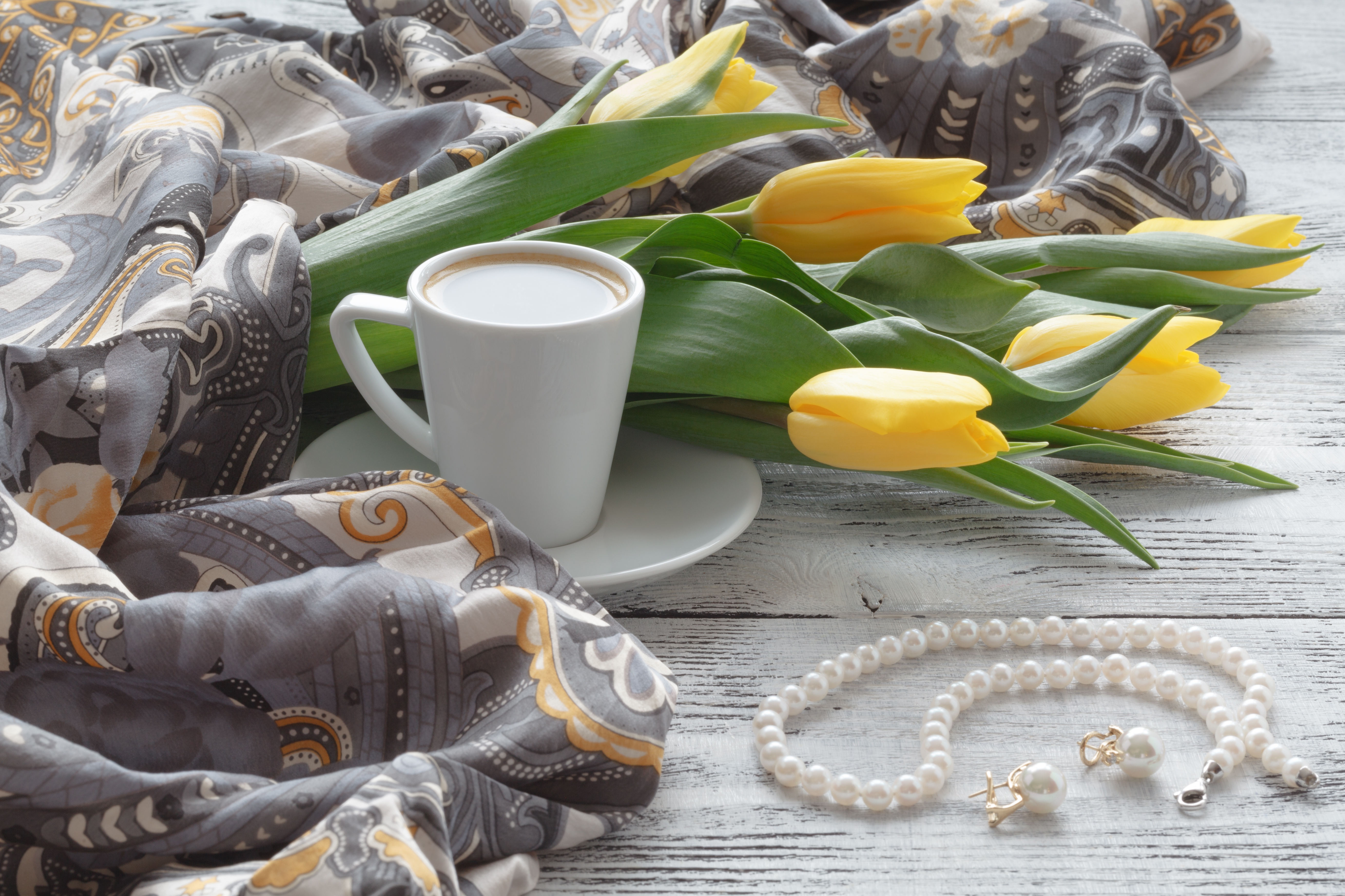 food, coffee, beads, cup, tulip