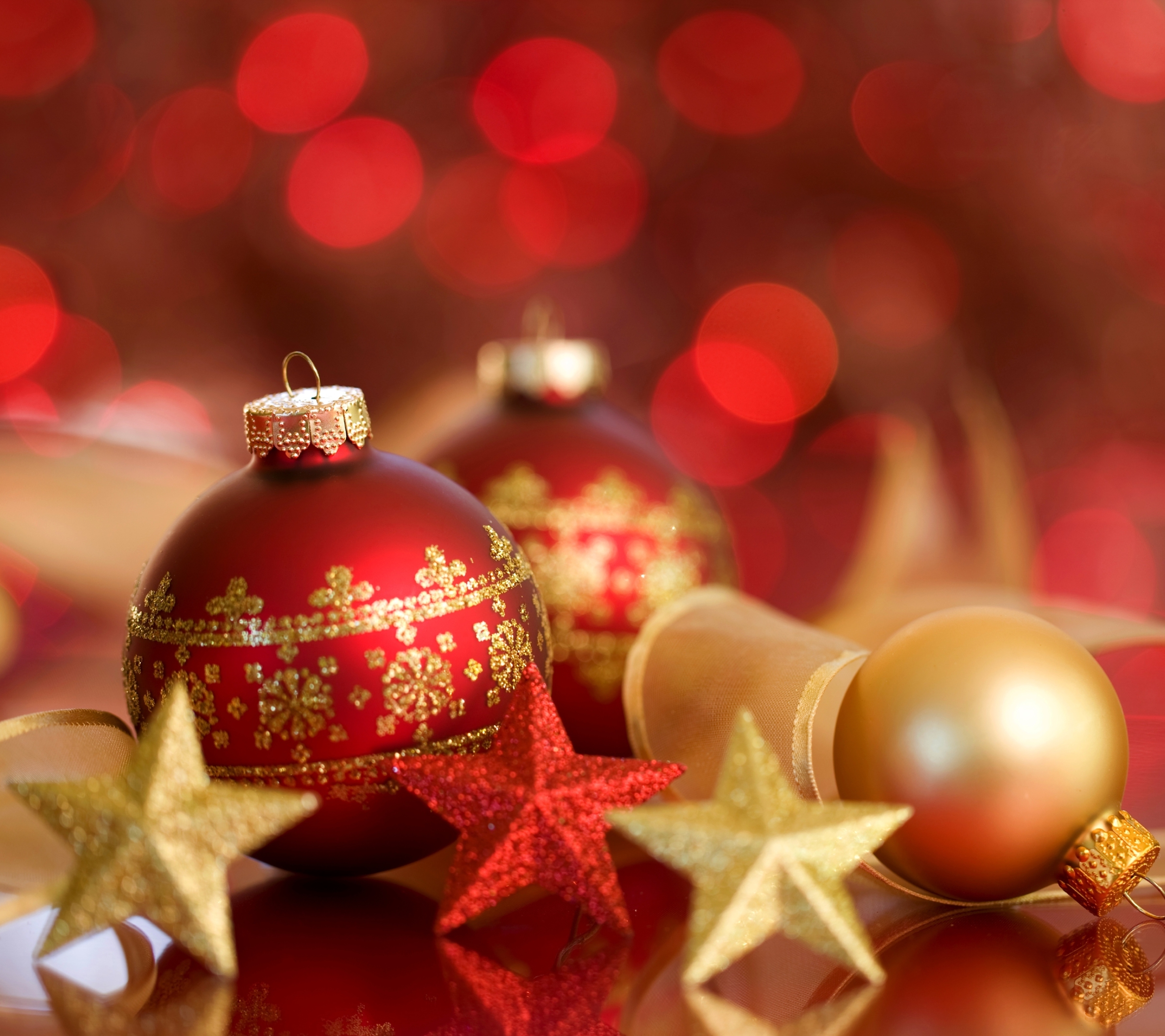 Free download wallpaper Christmas, Holiday, Bokeh, Christmas Ornaments on your PC desktop