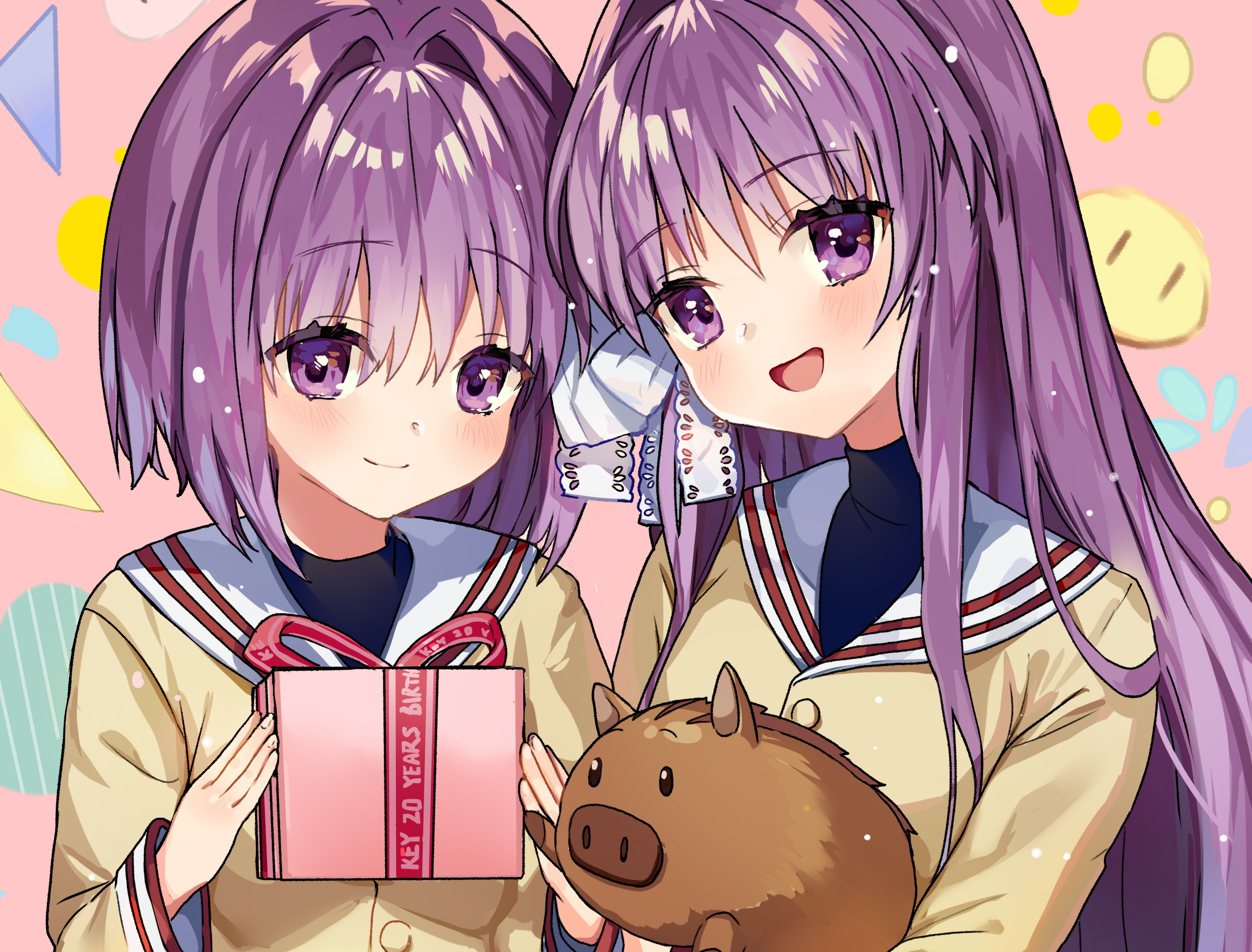 Download mobile wallpaper Anime, Kyou Fujibayashi, Clannad, Ryou Fujibayashi, Botan (Clannad) for free.