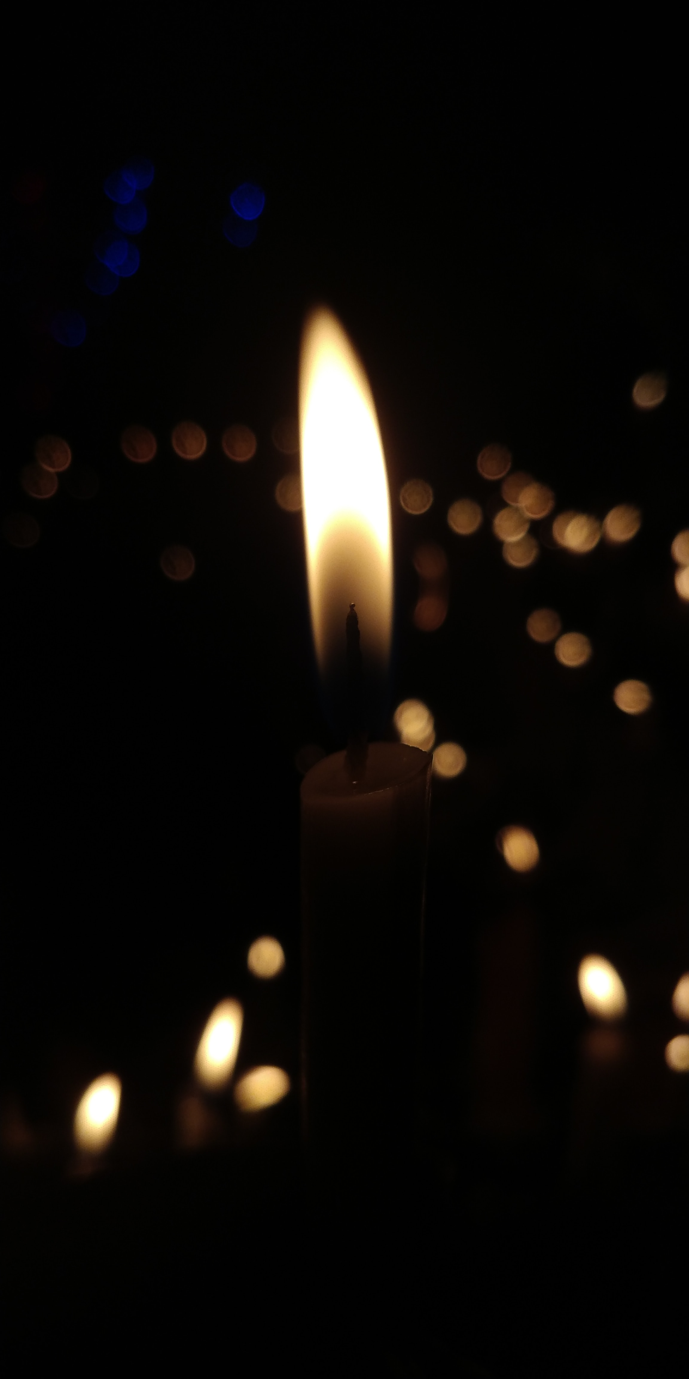 Download mobile wallpaper Candle, Glare, Fire, Dark for free.