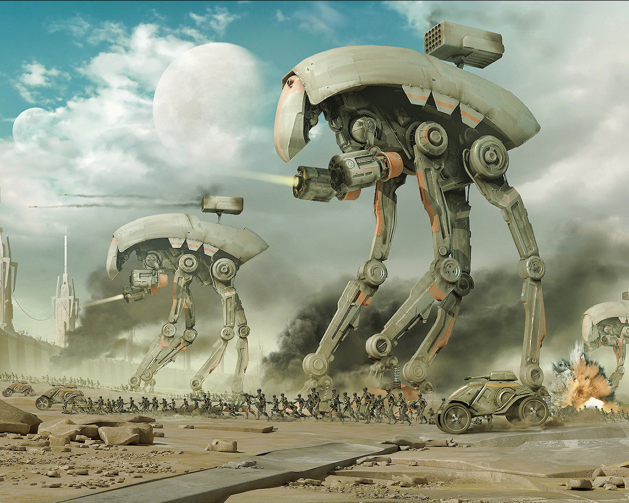 Free download wallpaper Sci Fi, Battle on your PC desktop