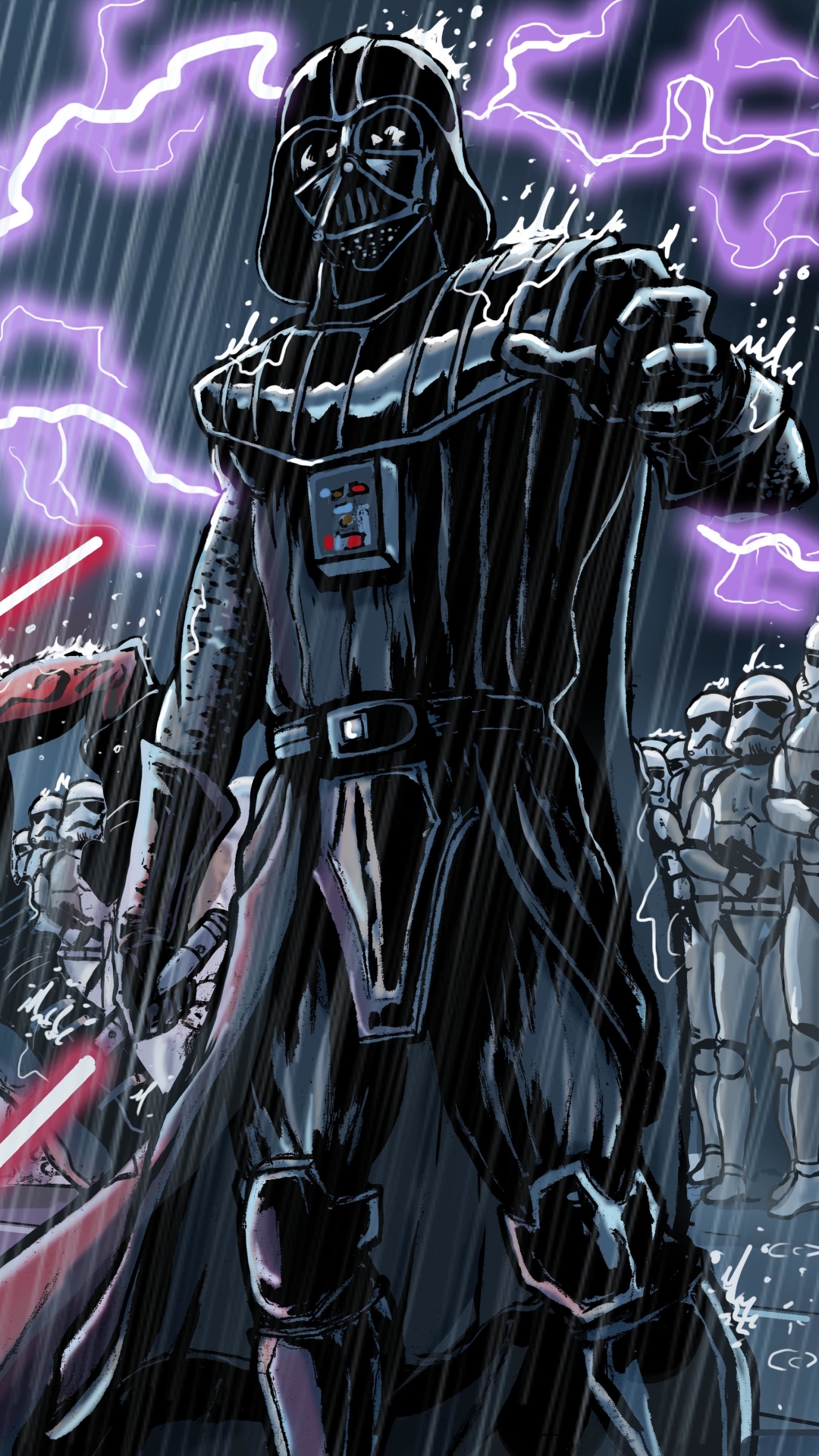 Download mobile wallpaper Star Wars, Lightsaber, Comics, Darth Vader, Stormtrooper for free.