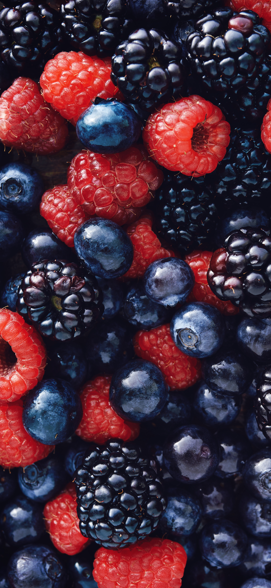 Handy-Wallpaper Obst, Himbeere, Brombeere, Frucht, Blaubeere, Heidelbeere, Nahrungsmittel kostenlos herunterladen.