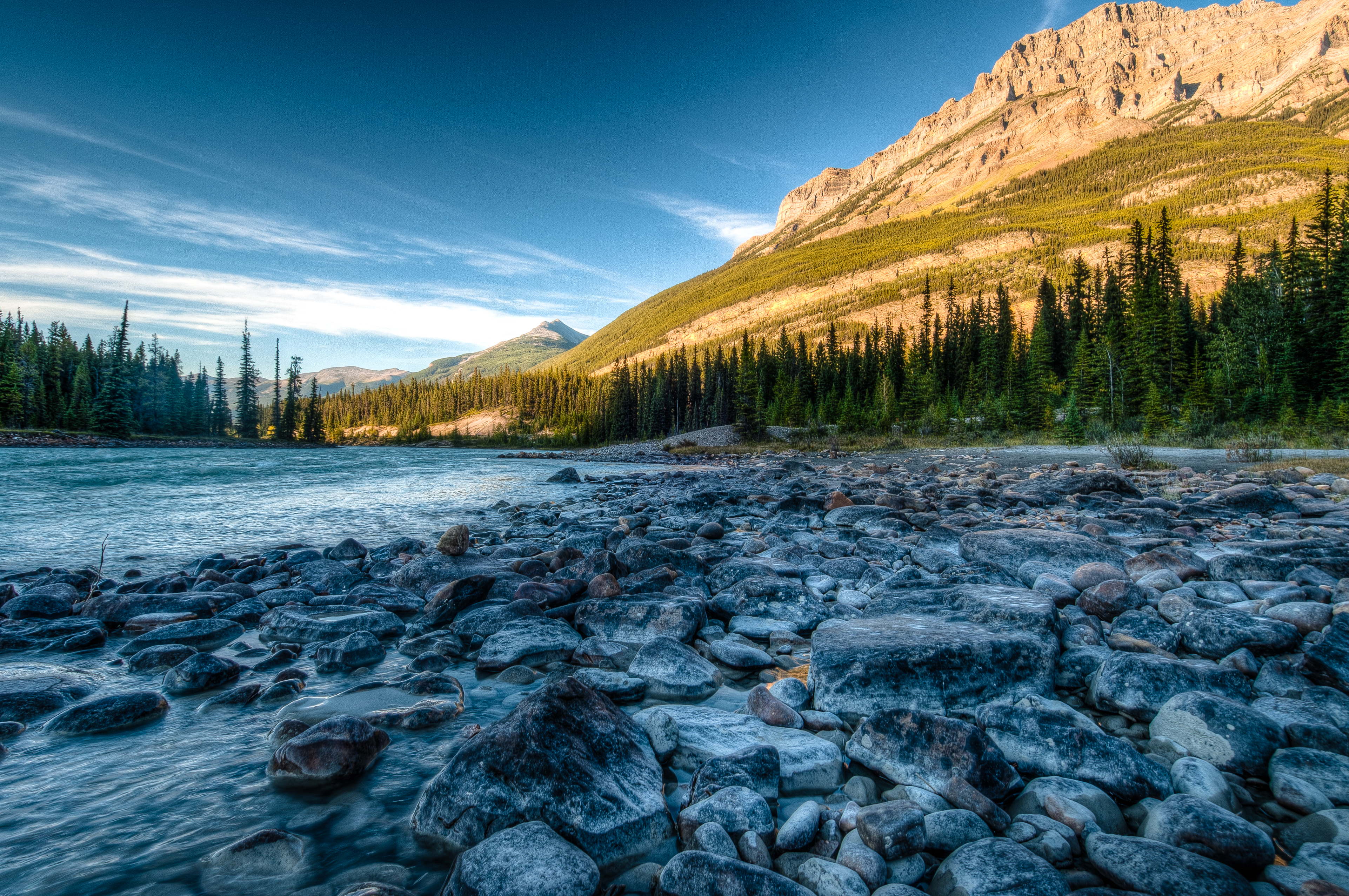 58677 télécharger l'image nature, rivières, noyaux, canada, hdr, albert, alberta, montagnes rocheuses, athabasca - fonds d'écran et économiseurs d'écran gratuits