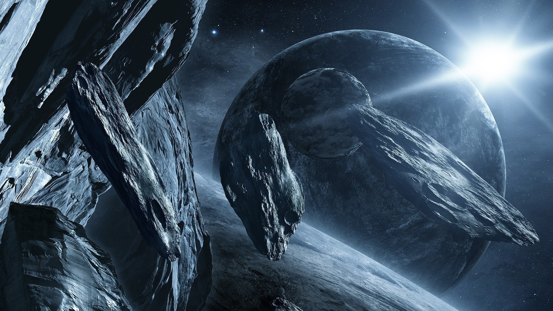 Handy-Wallpaper Planet, Science Fiction, Asteroid kostenlos herunterladen.