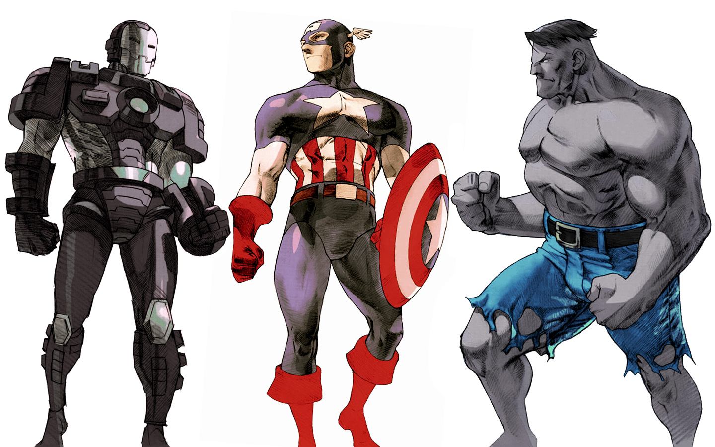 Скачать обои бесплатно Комиксы, Капитан Америка, Мстители, Халк, Военная Машина картинка на рабочий стол ПК