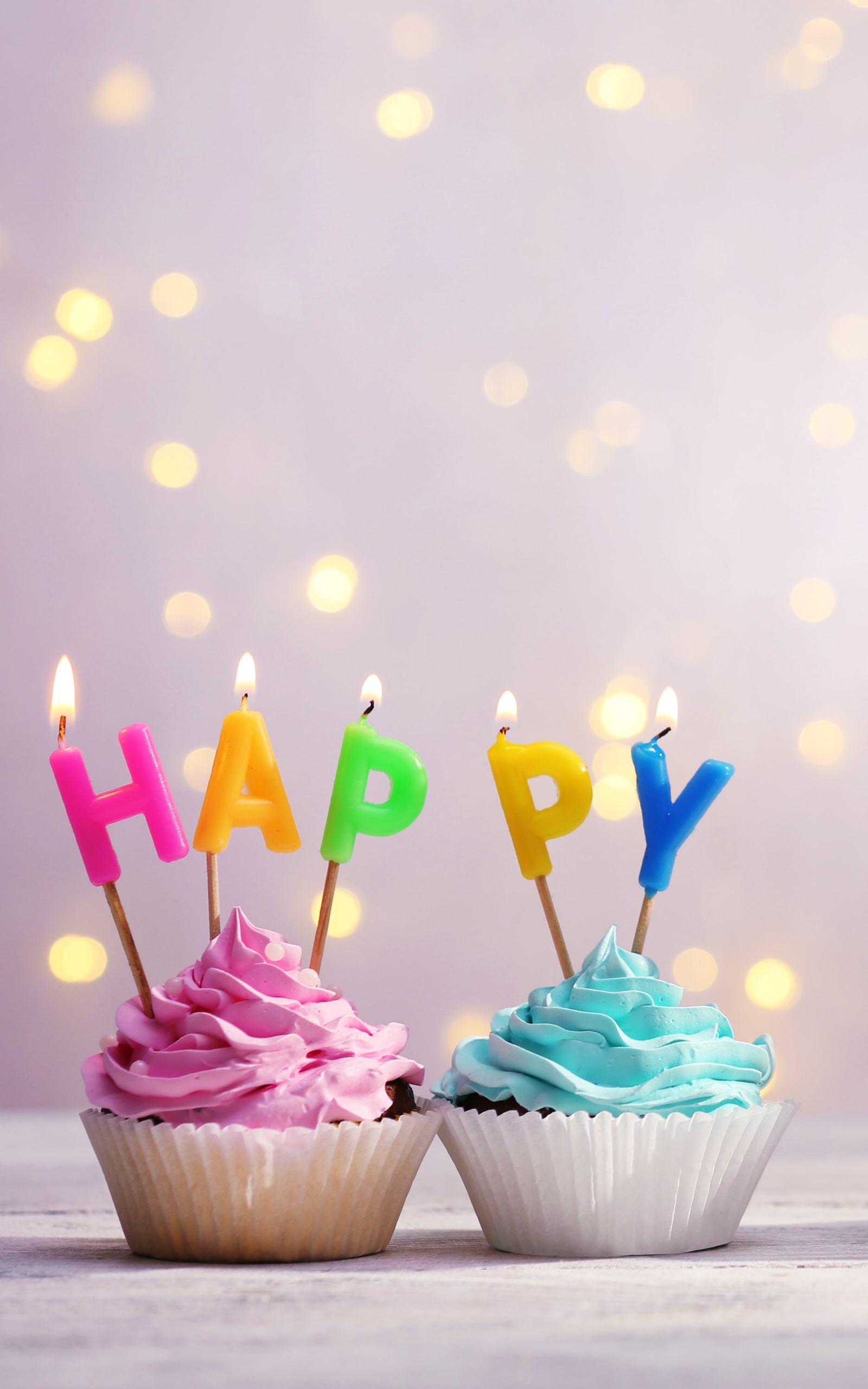 Download mobile wallpaper Holiday, Candle, Cupcake, Birthday for free.