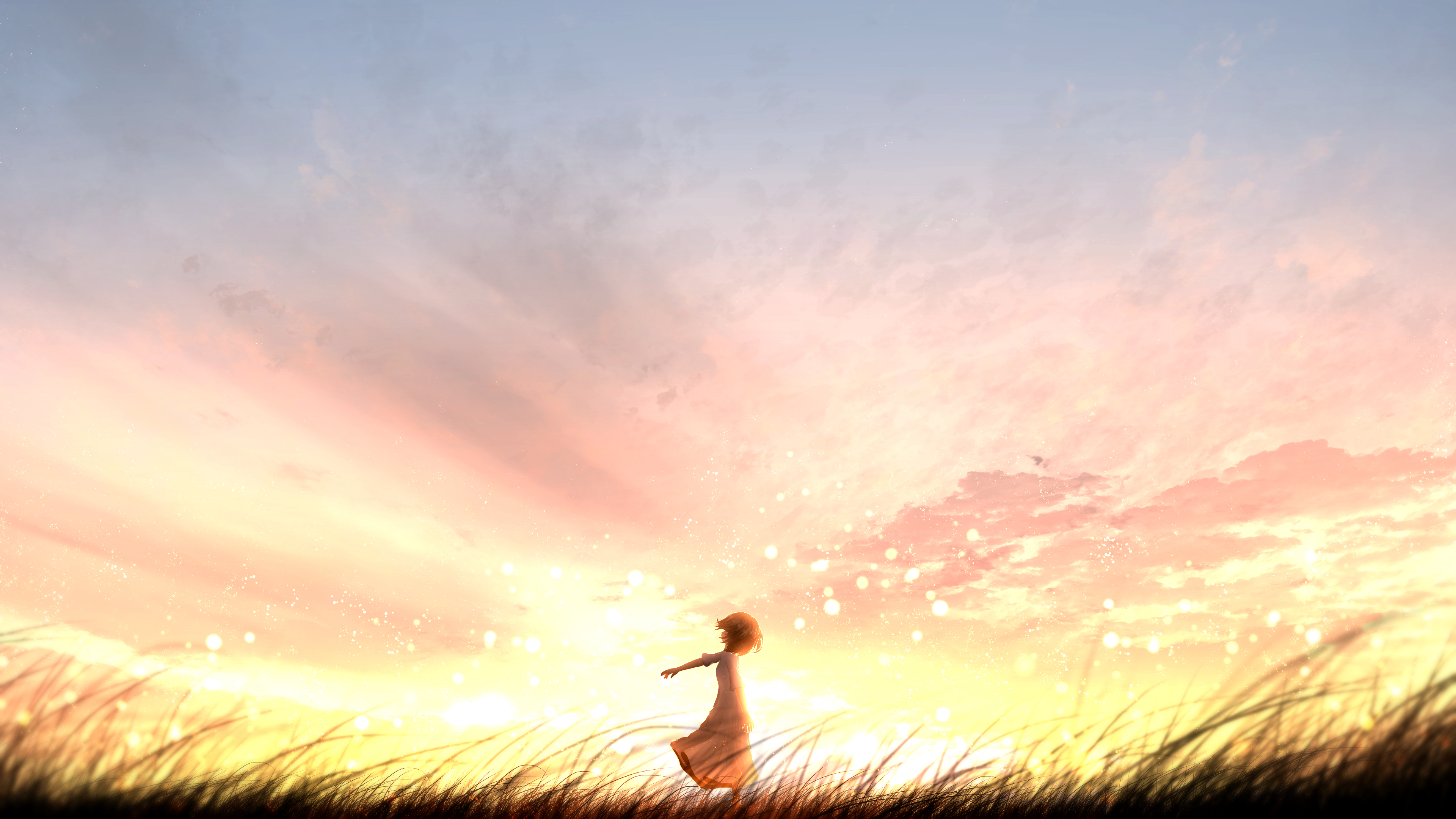 Download mobile wallpaper Anime, Sunset, Original for free.