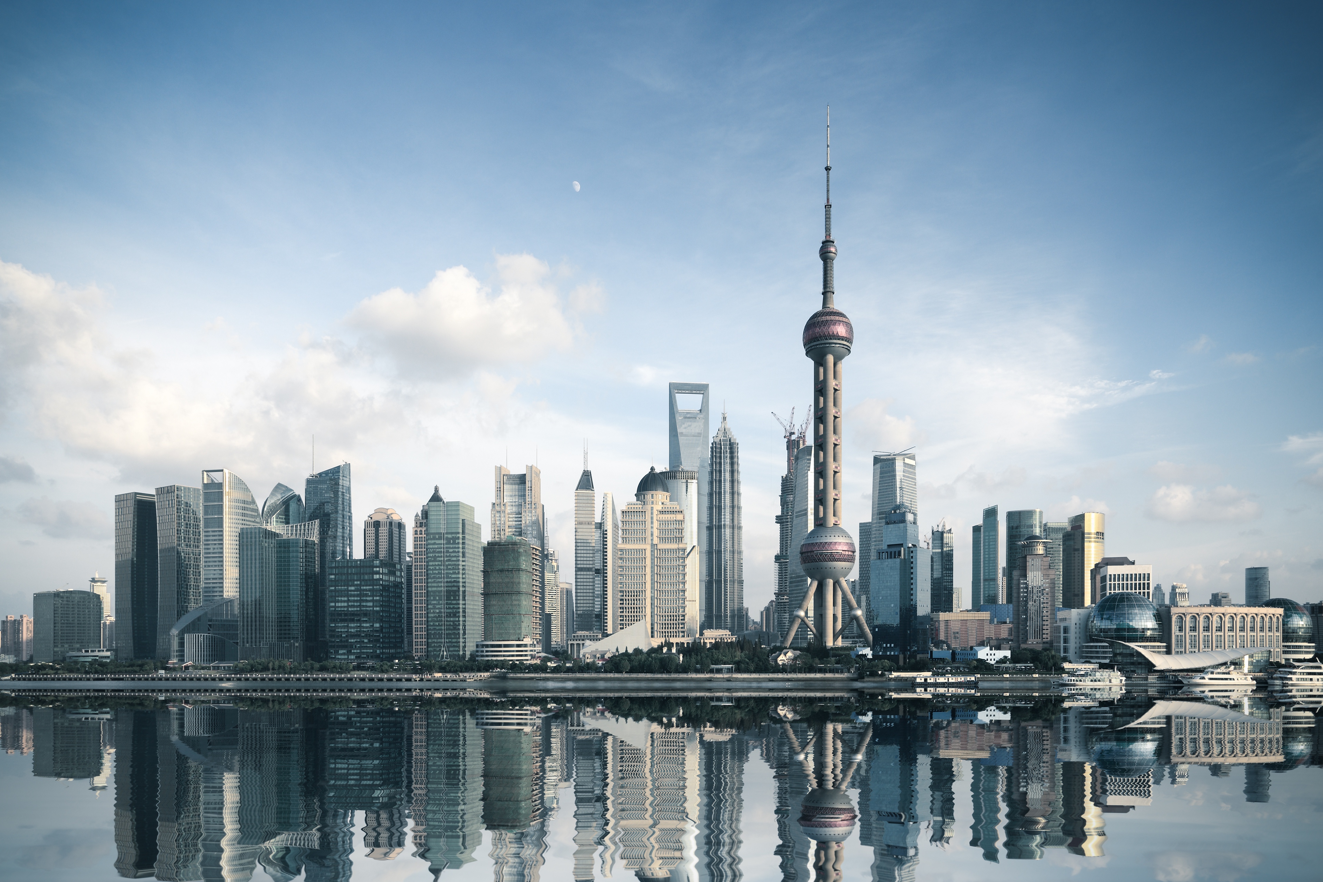 Download mobile wallpaper Cities, City, Skyscraper, Building, Reflection, China, Shanghai, Man Made, Oriental Pearl Tower for free.