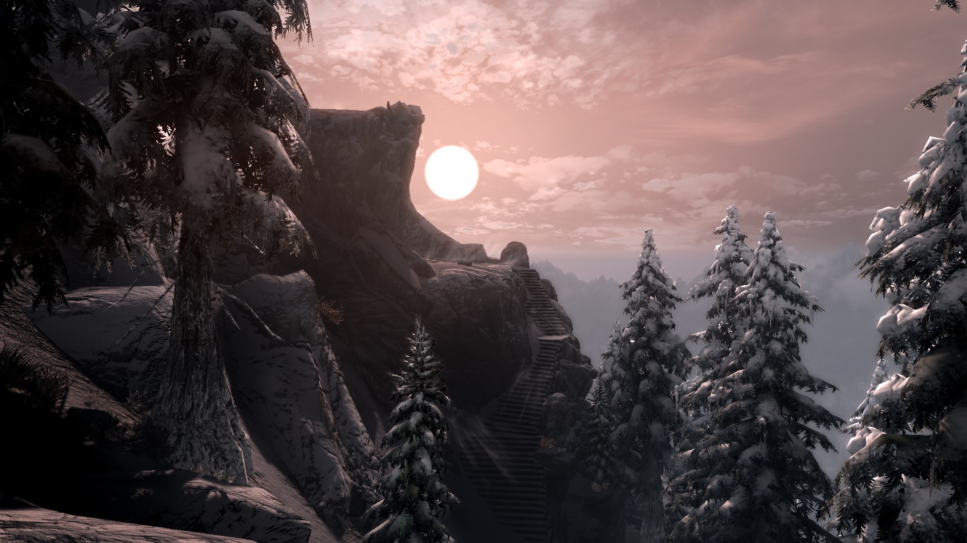 Laden Sie das Landschaft, Gebirge, Sonne, Computerspiele, Skyrim, The Elder Scrolls V: Skyrim, The Elder Scrolls-Bild kostenlos auf Ihren PC-Desktop herunter