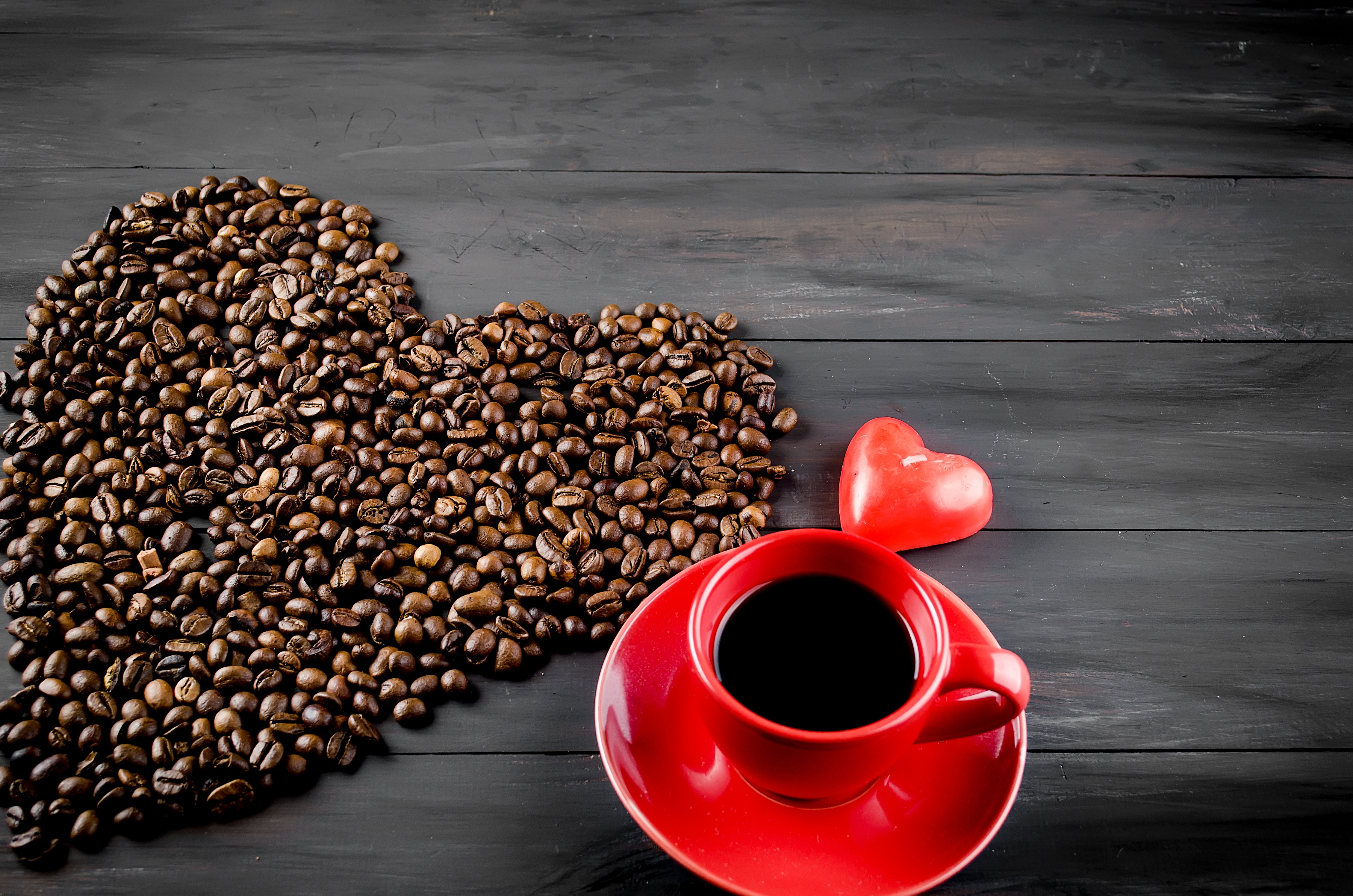 Free download wallpaper Food, Coffee, Still Life, Cup, Coffee Beans, Heart Shaped on your PC desktop