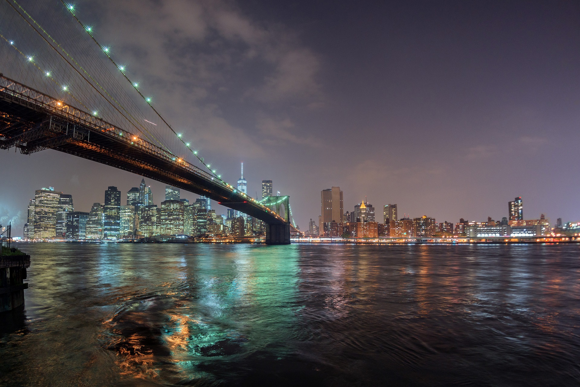 Download mobile wallpaper Cities, New York, Manhattan, Brooklyn Bridge, Man Made for free.