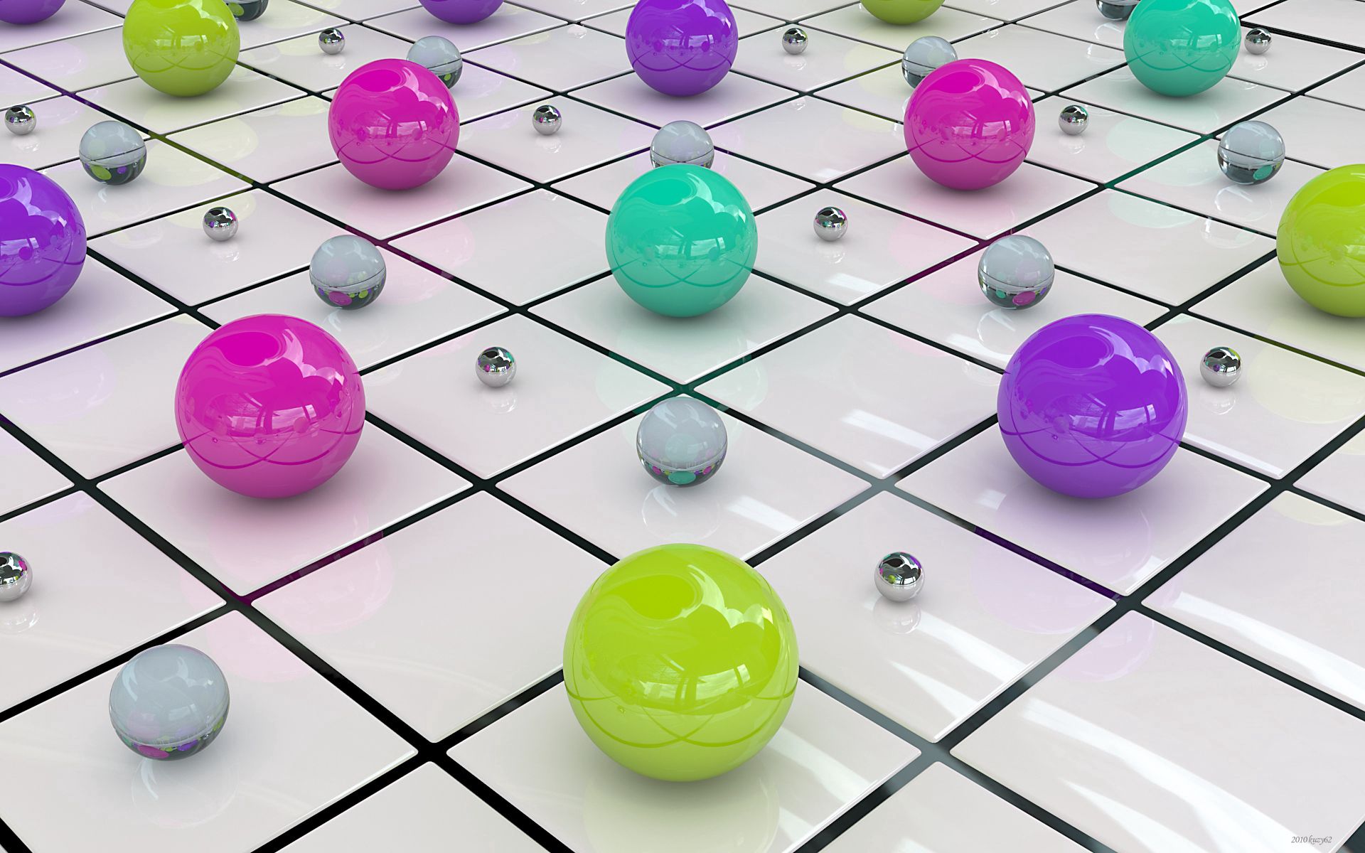 balls, bright, 3d, glass