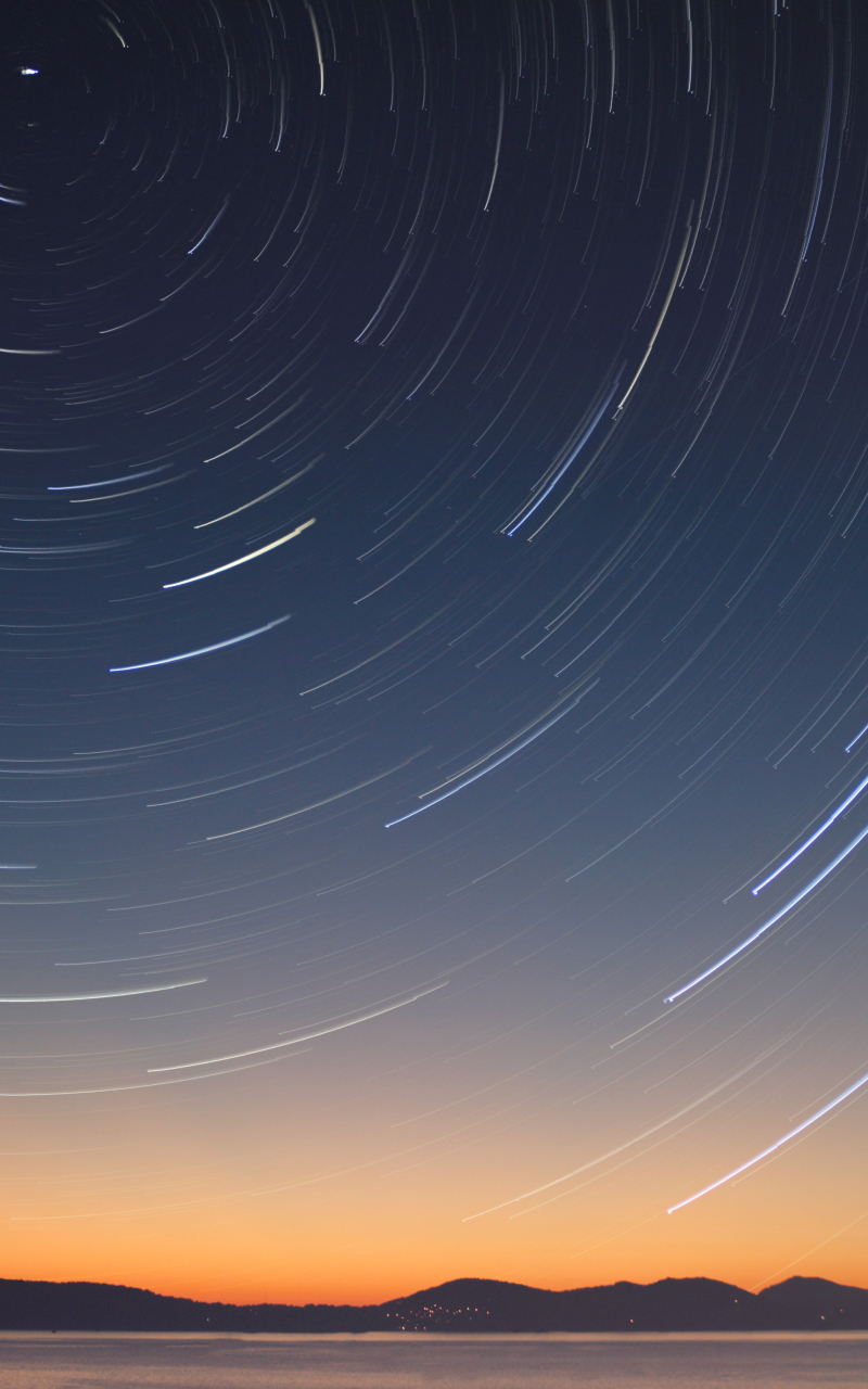 Download mobile wallpaper Nature, Sky, Night, Earth, Star Trail for free.