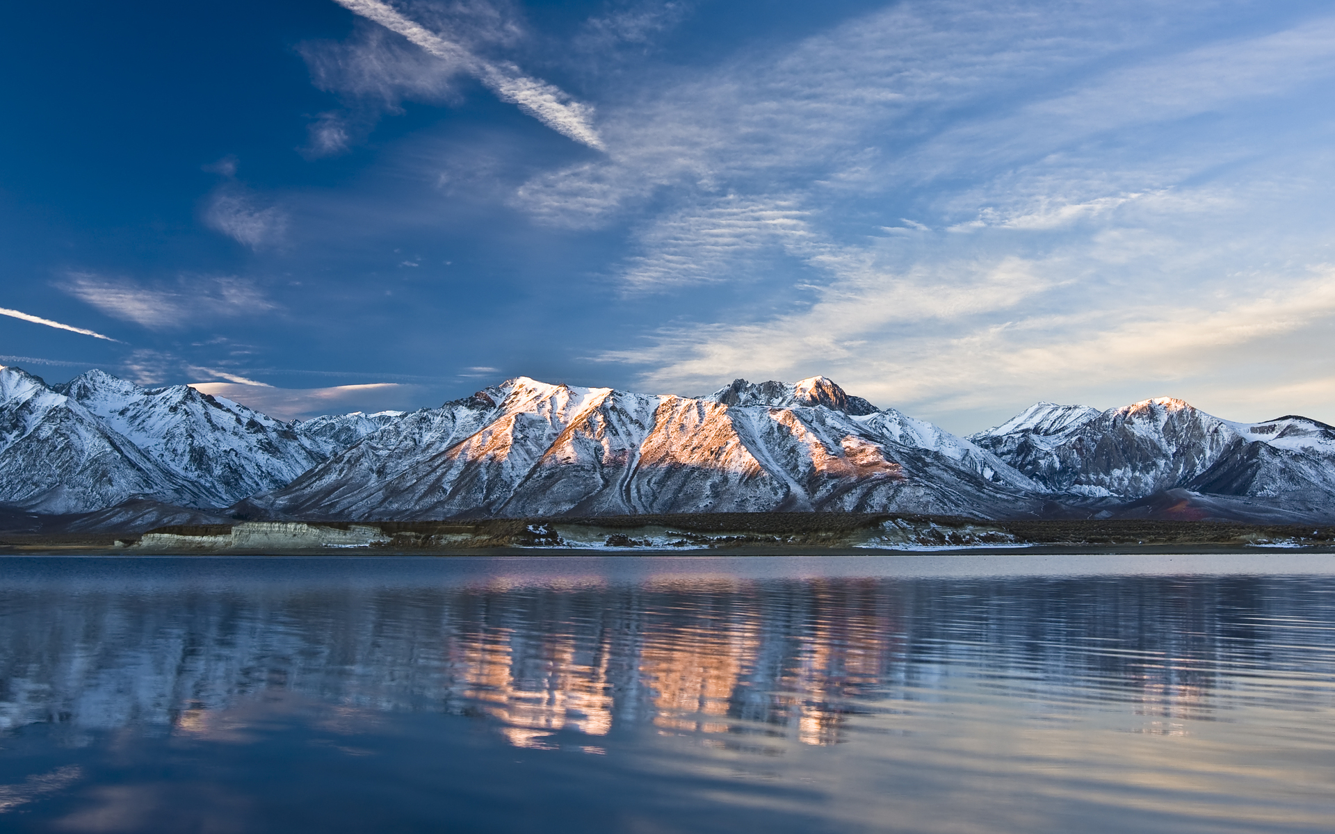 Laden Sie das Landschaft, Winter, Wasser, Schnee, Gebirge, Wolke, Himmel, Berge, Erde/natur, Spiegelung-Bild kostenlos auf Ihren PC-Desktop herunter