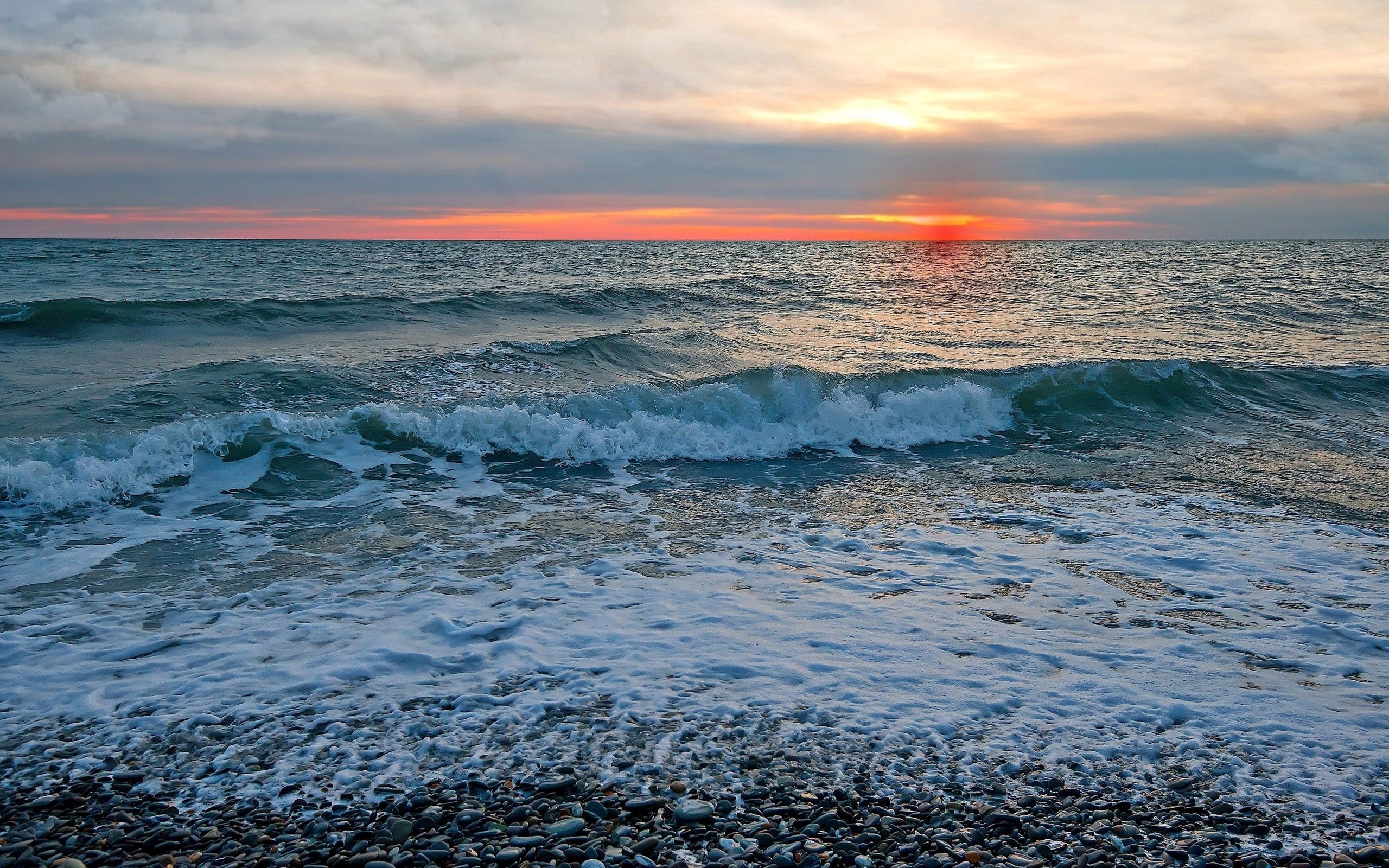 Laden Sie das Natur, Waves, Sky, Sunset, Sea-Bild kostenlos auf Ihren PC-Desktop herunter