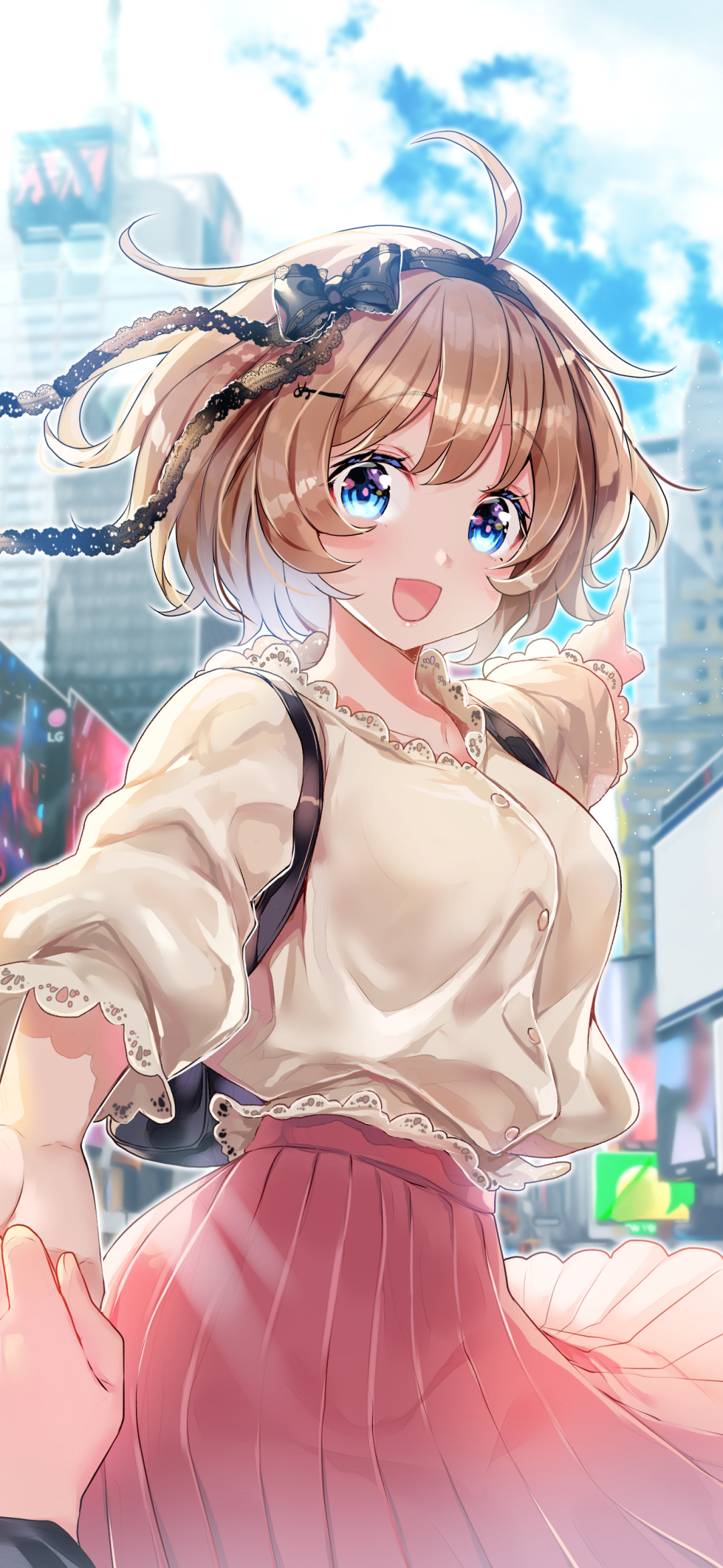 Download mobile wallpaper Anime, Blue Eyes, Original, Short Hair for free.