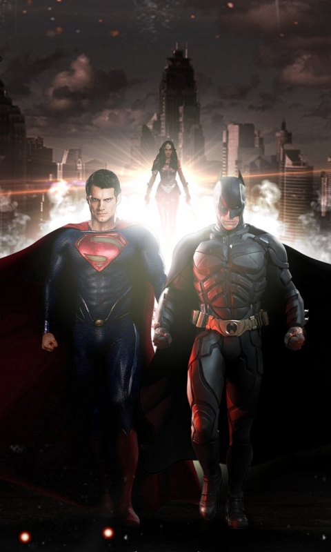 Download mobile wallpaper Batman, Superman, Movie, Wonder Woman, Batman V Superman: Dawn Of Justice for free.