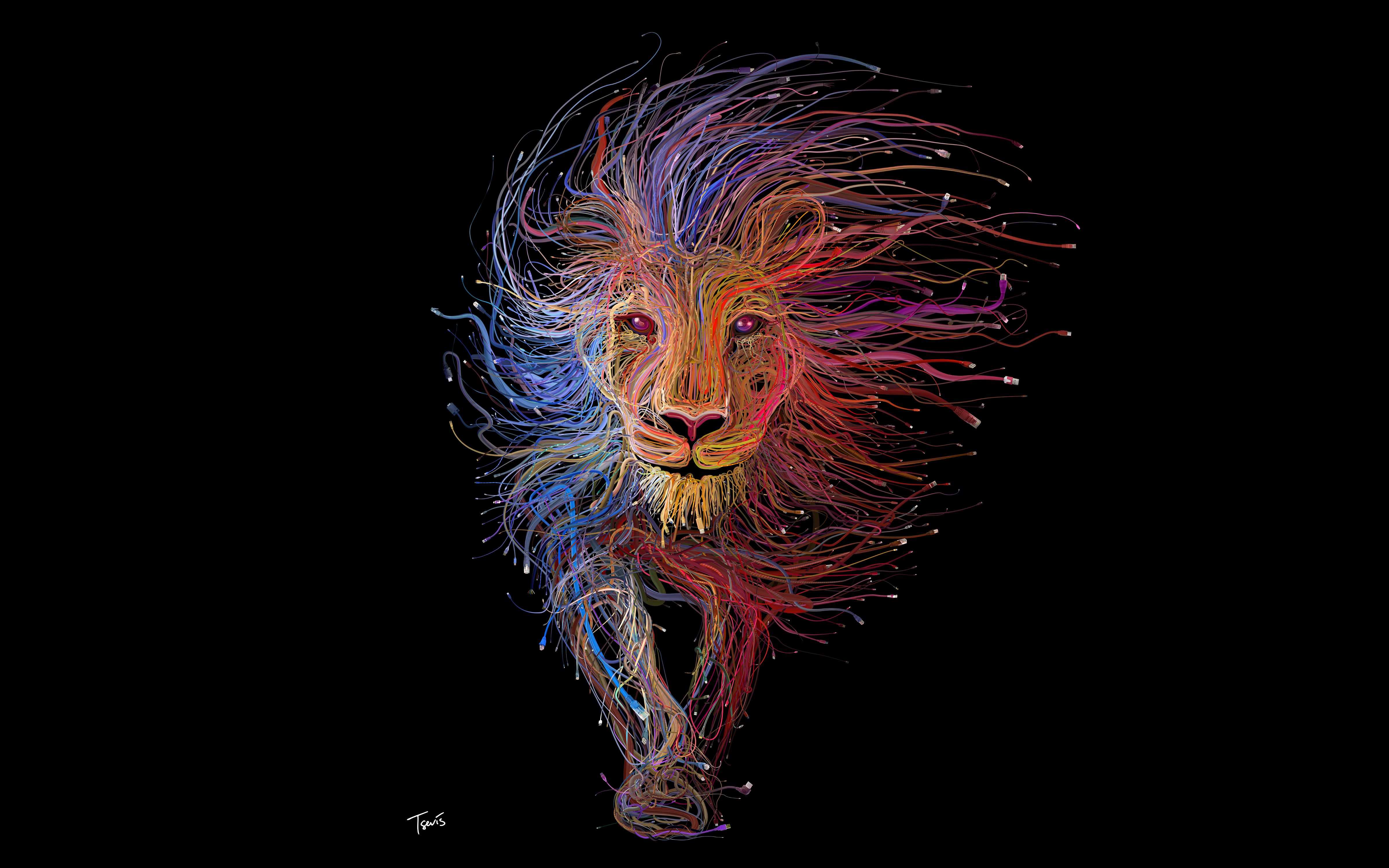 PCデスクトップにファンタジー, ライオン, 色, カラフル, ファンタジー動物画像を無料でダウンロード