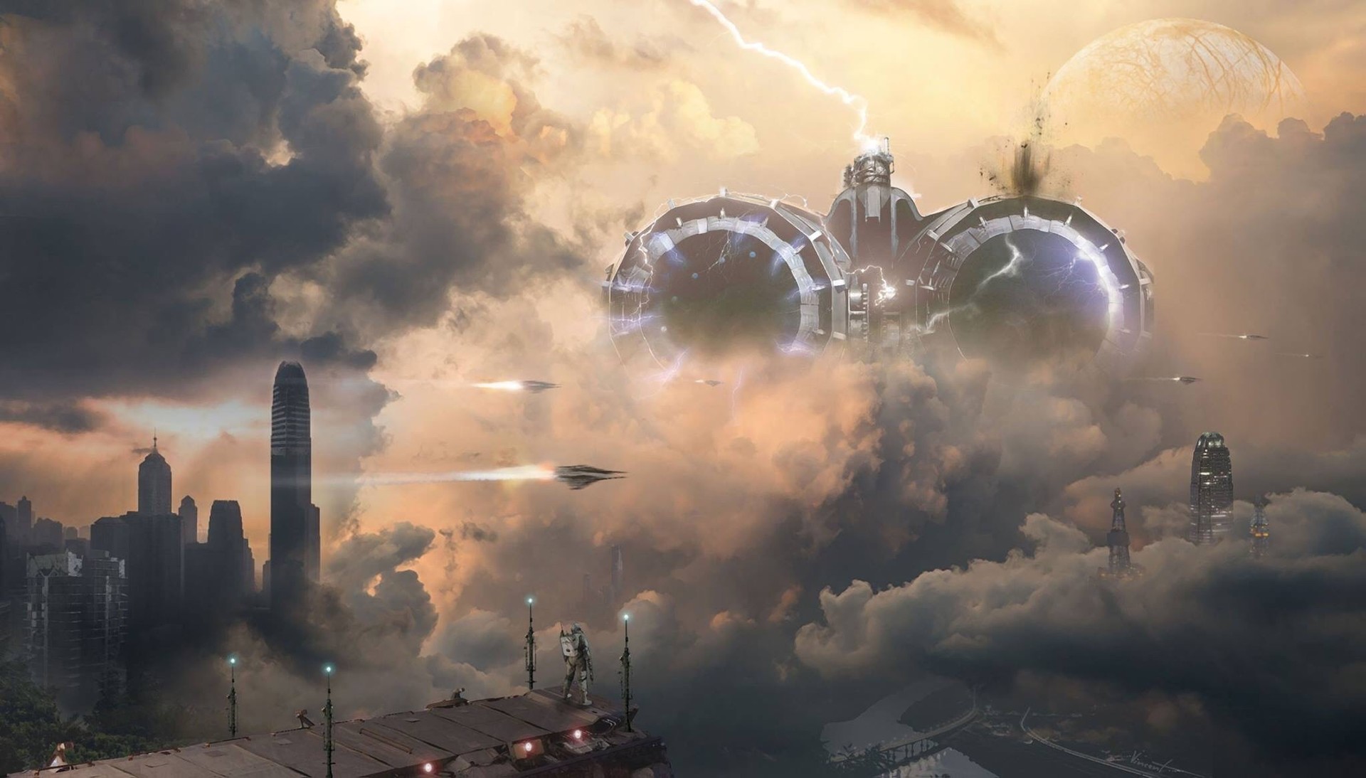 Free download wallpaper Sci Fi, Spaceship, Cloud, Engine on your PC desktop