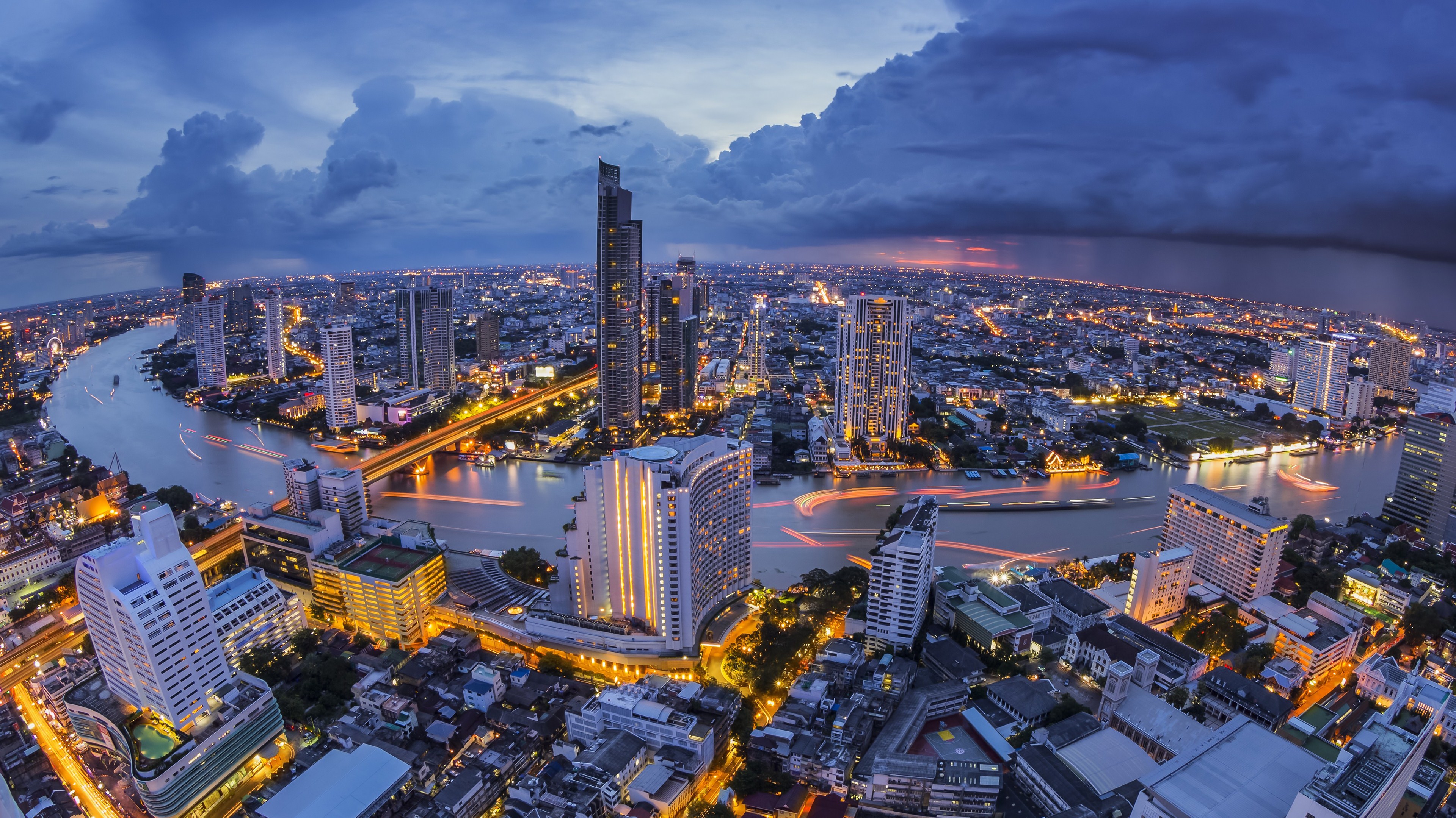 322482 descargar fondo de pantalla tailandia, ciudades, hecho por el hombre, bangkok, luz, noche, rio: protectores de pantalla e imágenes gratis