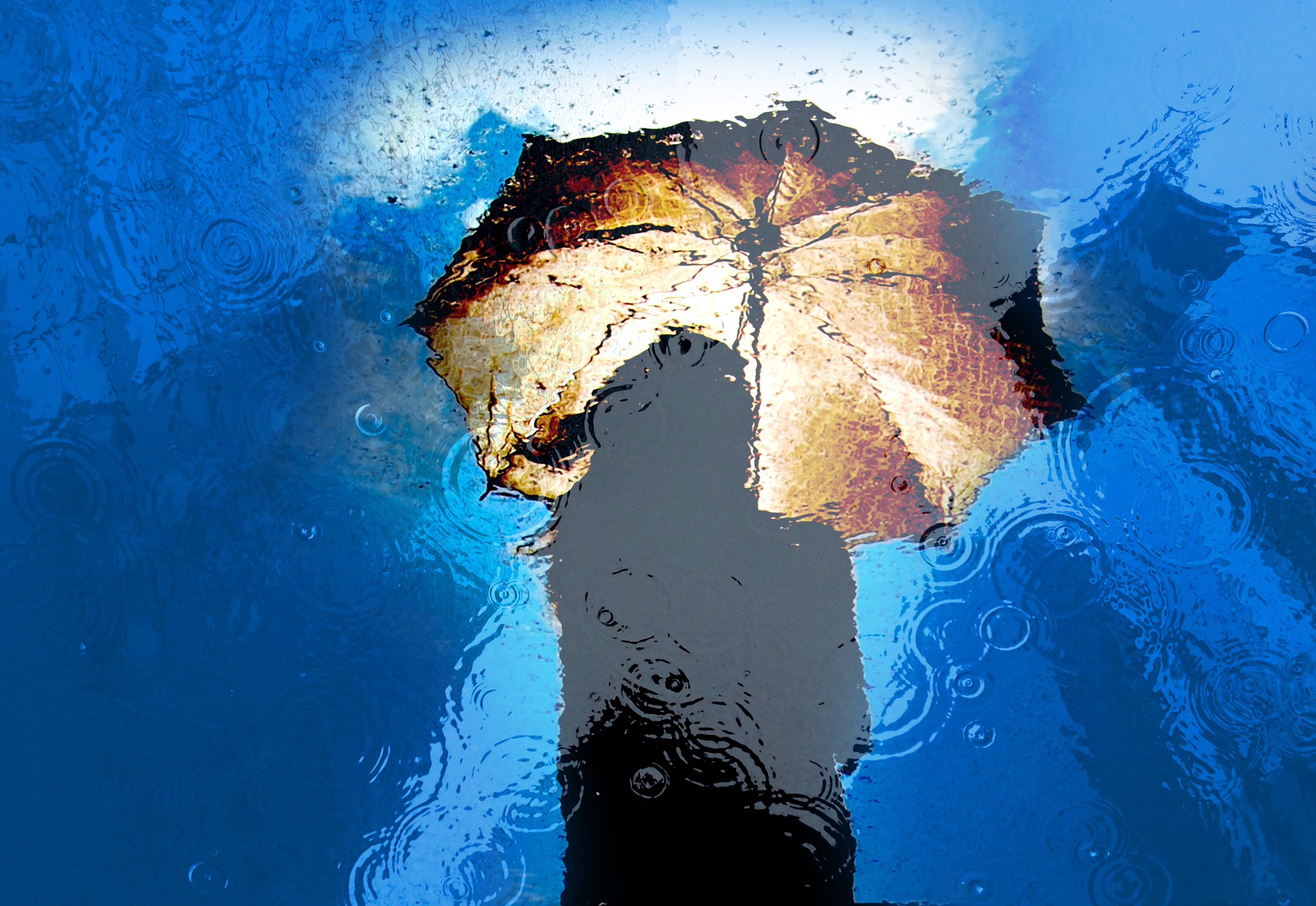 Laden Sie das Reflexion, Verschiedenes, Sonstige, Regenschirm, Pfütze, Regen-Bild kostenlos auf Ihren PC-Desktop herunter