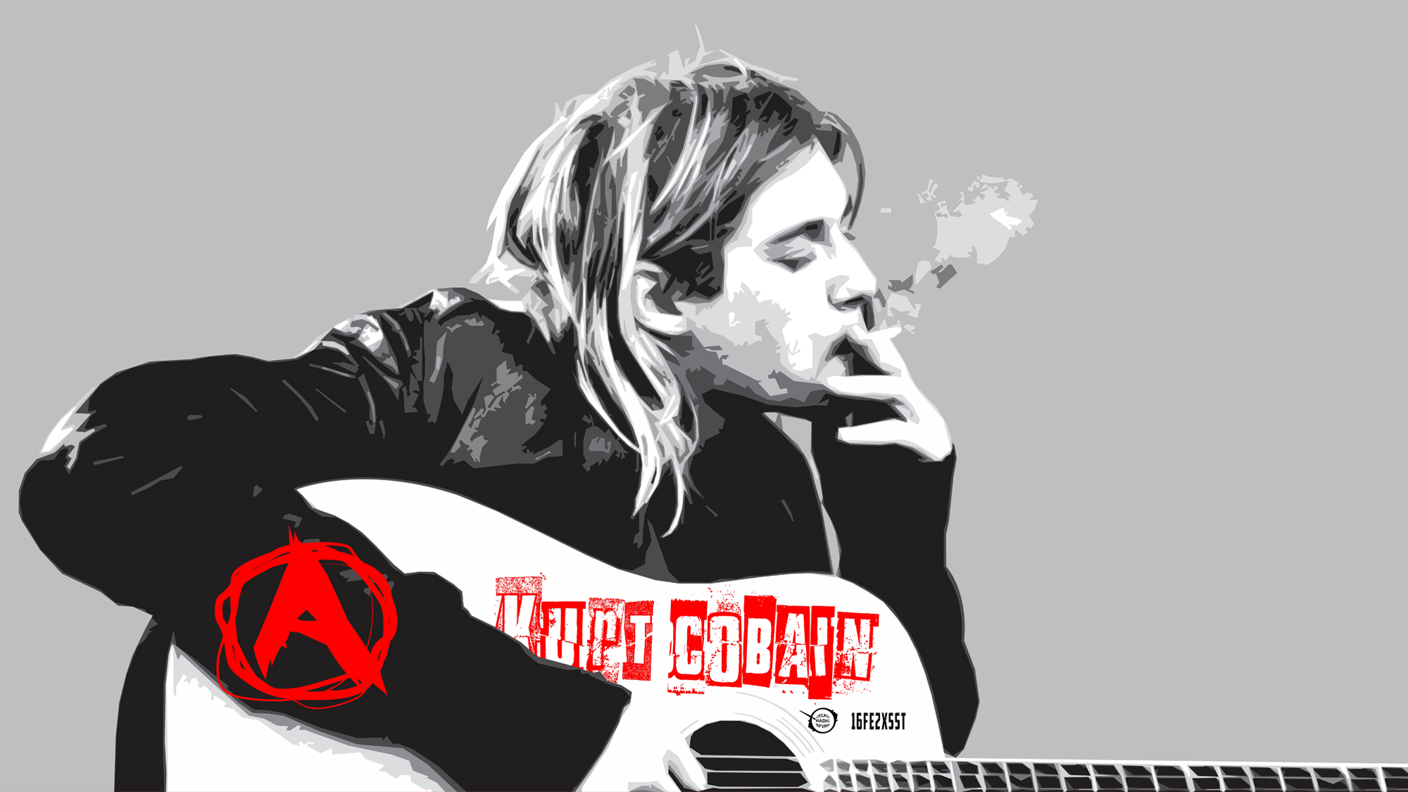 816870 Hintergrundbild herunterladen musik, kurt cobain, anarchie, gitarre, nirwana, sänger, rauchen - Bildschirmschoner und Bilder kostenlos