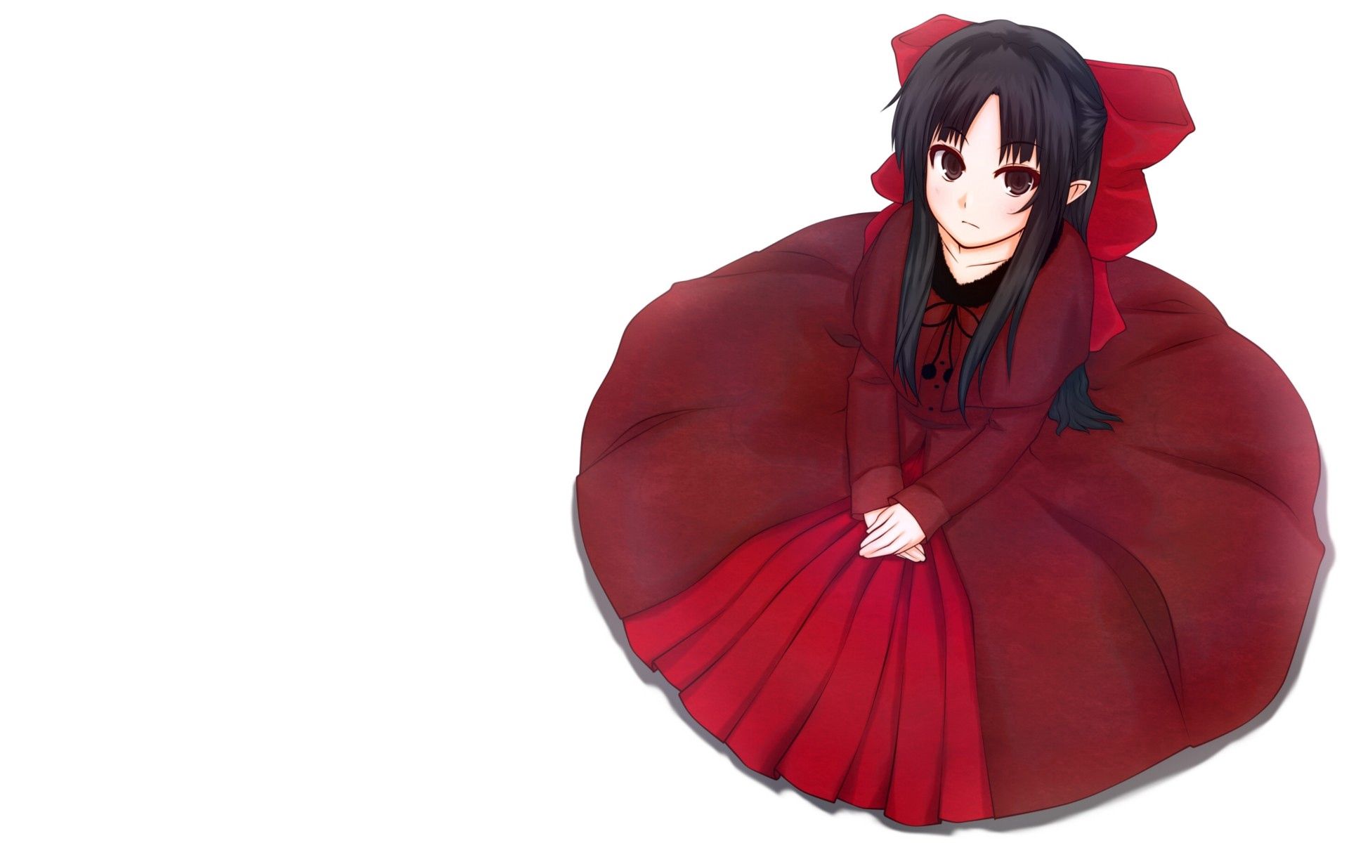 PCデスクトップに赤い, 謙虚, 謙遜, ドレス, 女の子, 日本製アニメ画像を無料でダウンロード