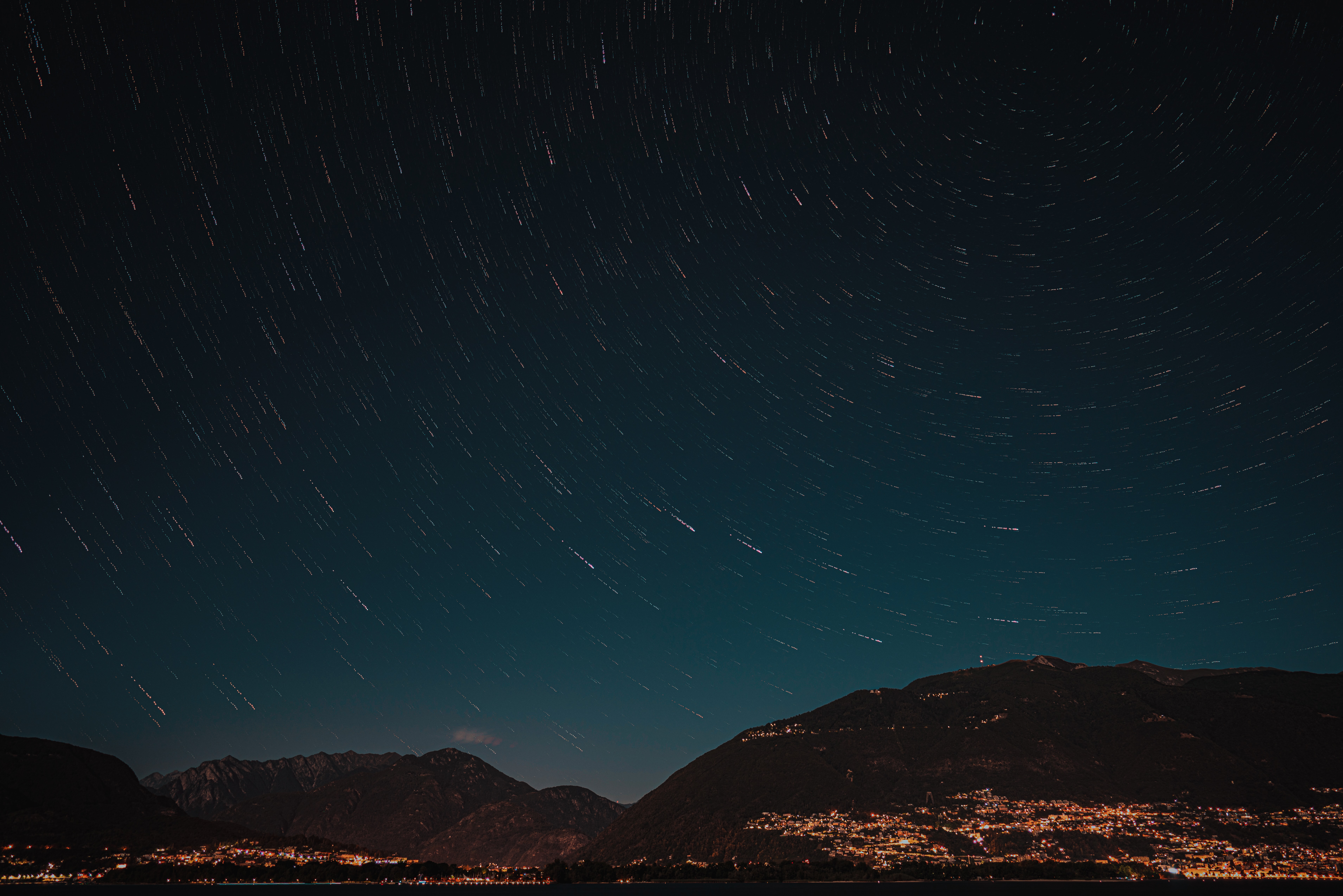 Download mobile wallpaper Stars, Mountains, Starry Sky, Hills, Night, Dark for free.