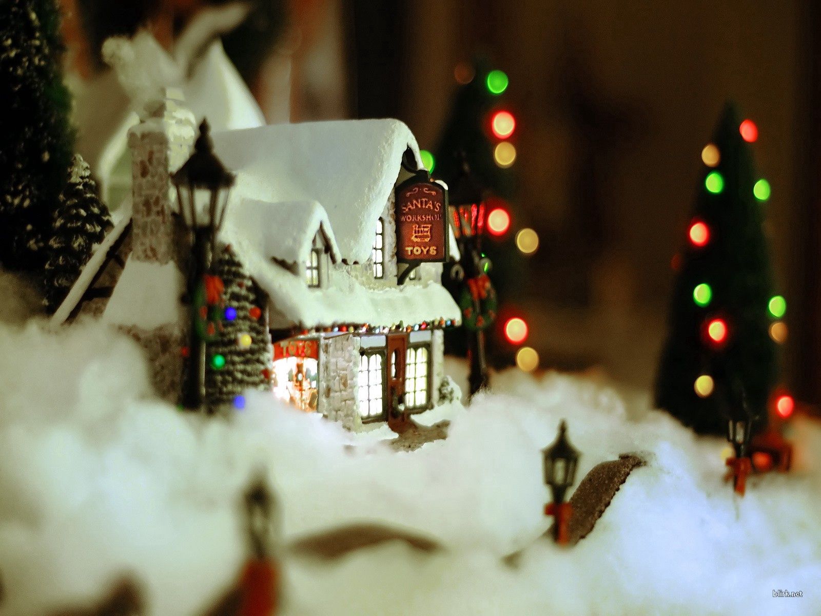 Download background house, christmas, holidays, new year, snow, decoration, coziness, comfort
