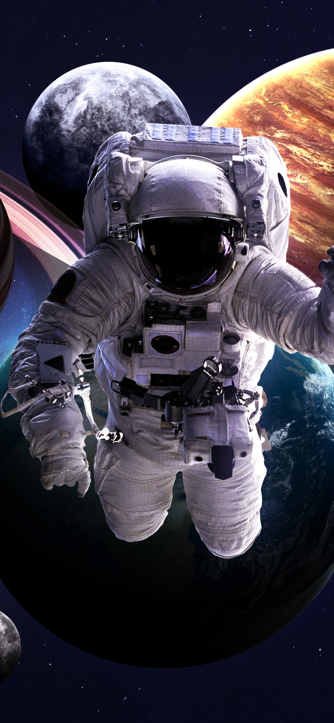 Descarga gratuita de fondo de pantalla para móvil de Planeta, Ciencia Ficción, Astronauta.