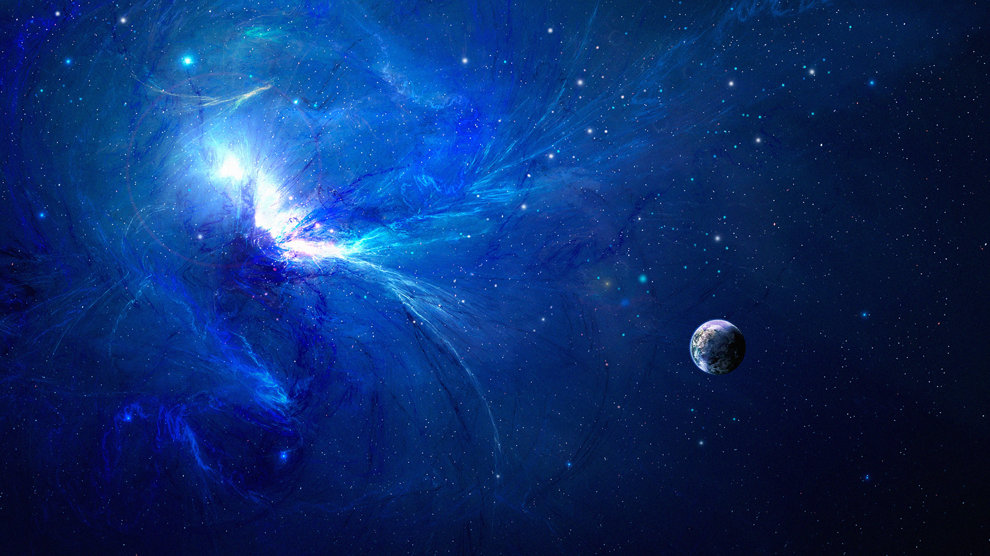 Скачать обои бесплатно Синий, Пространство, Планета, Научная Фантастика картинка на рабочий стол ПК