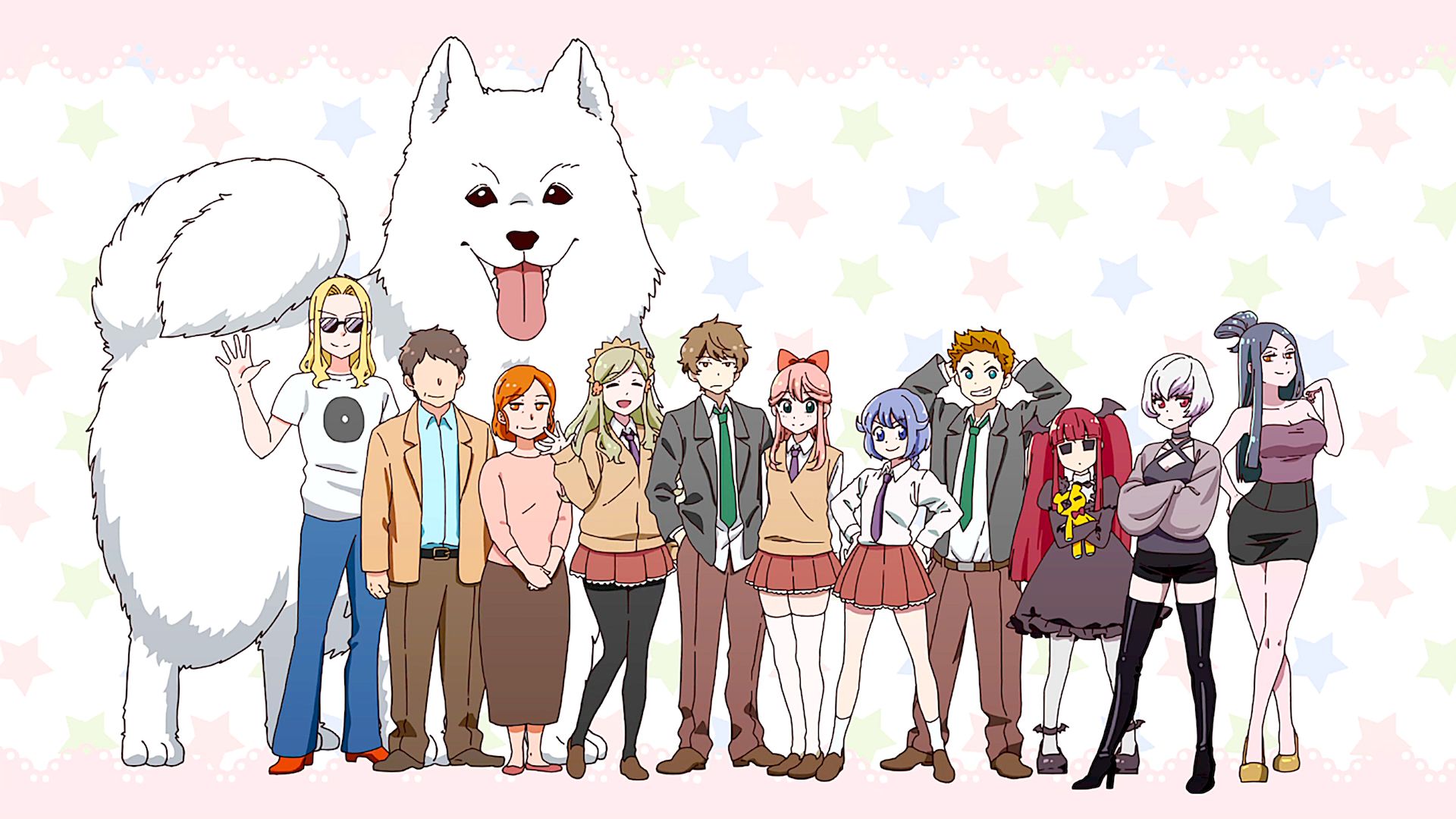 anime, pop team epic, cute, daichi taira, dog, shizuku tsukino, sosogu hoshifuri, yuhi korona