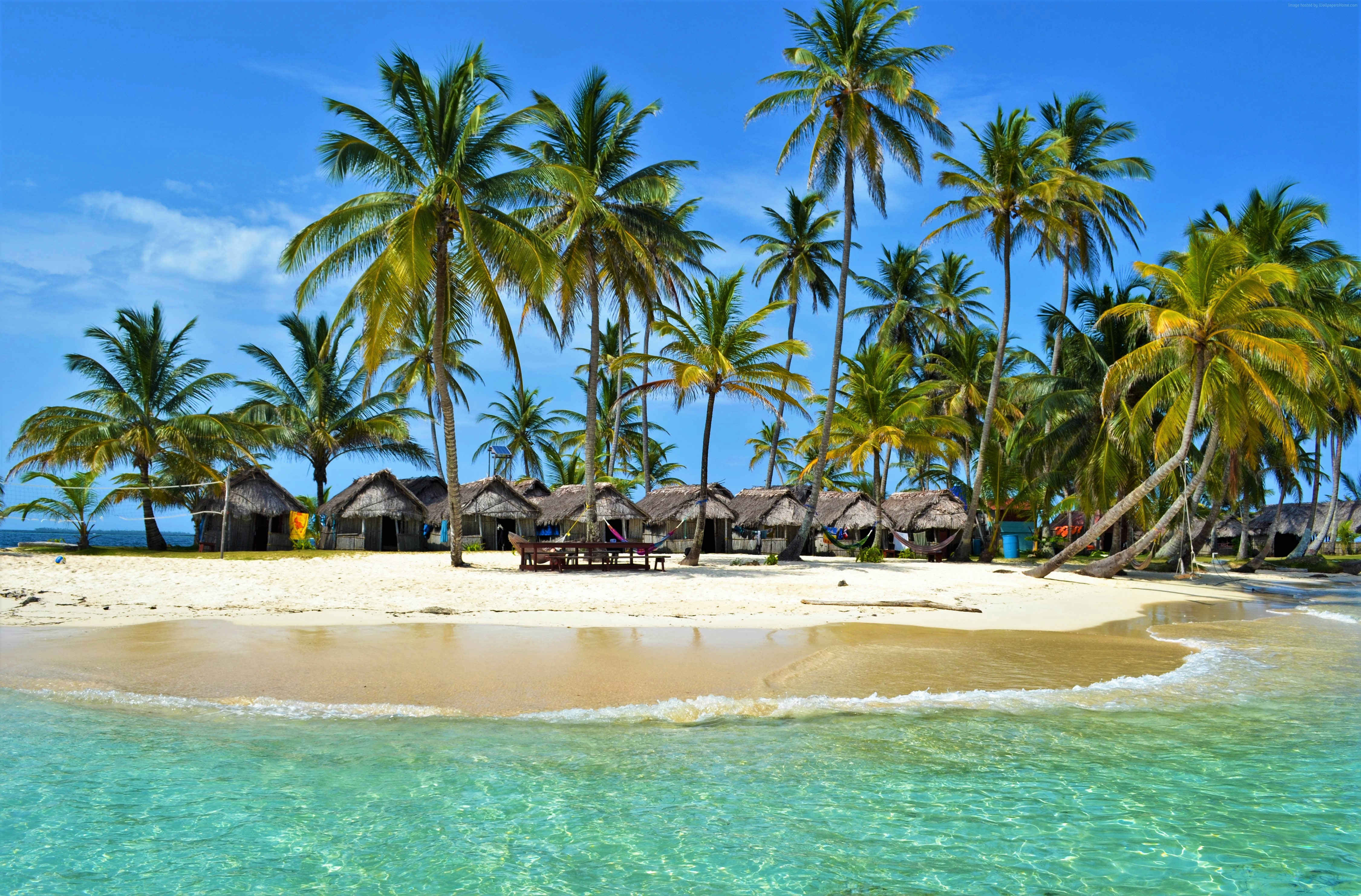 Download mobile wallpaper Sea, Ocean, Island, Tropical, Hut, Resort, Maldives, Man Made, Palm Tree for free.