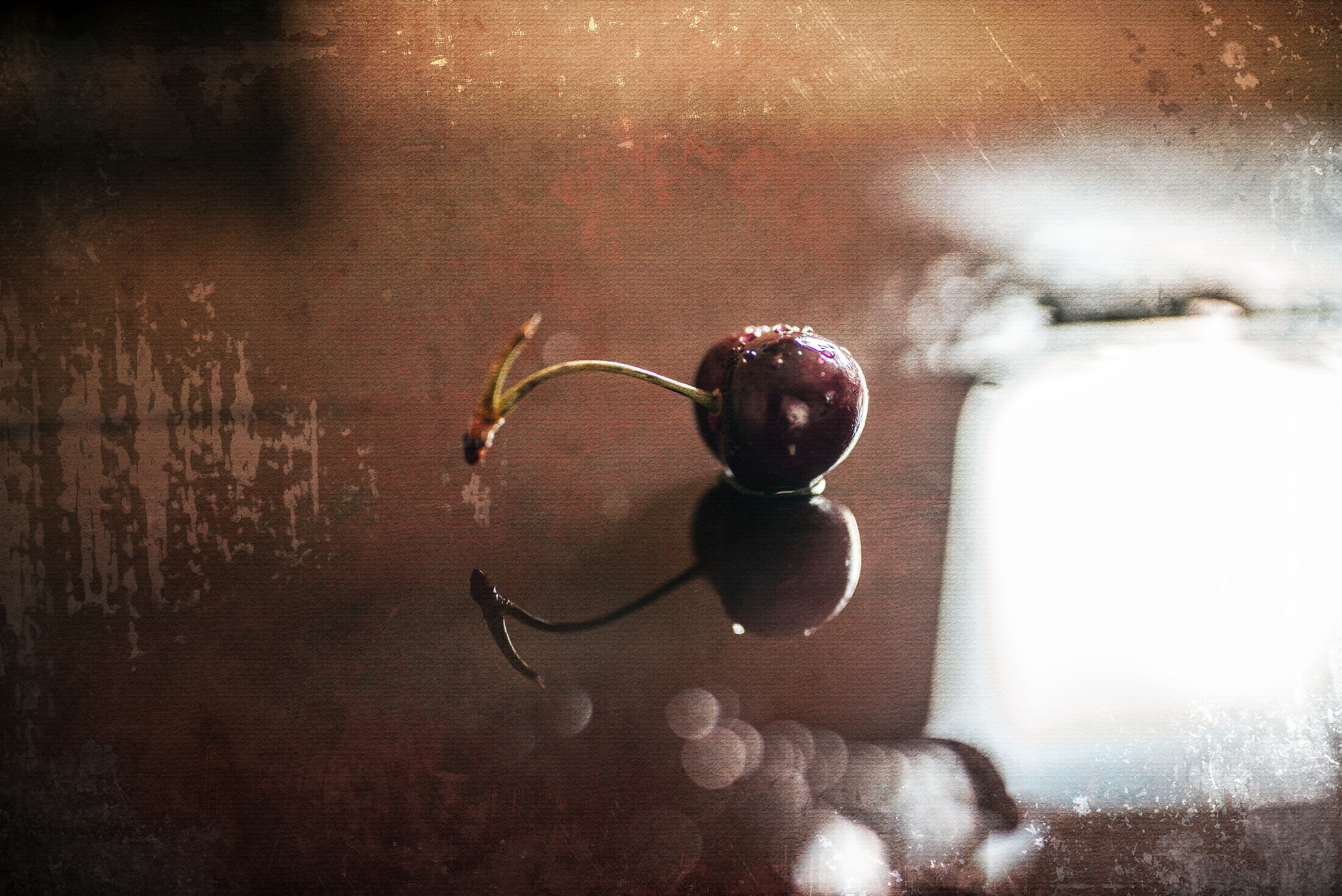 Free download wallpaper Fruits, Food, Cherry, Reflection, Fruit on your PC desktop