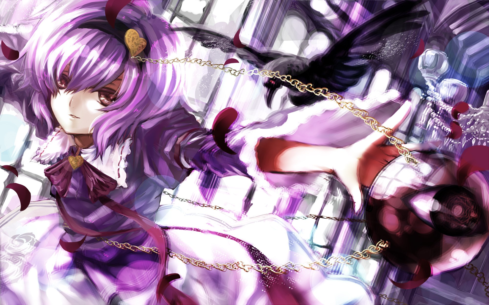 Free download wallpaper Anime, Purple, Touhou, Satori Komeiji on your PC desktop